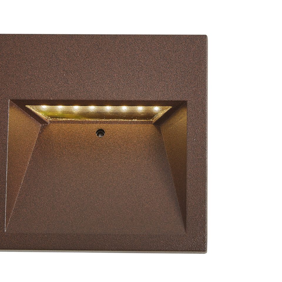 Qazqa LED Einbaustrahler Gem, LED fest integriert, Extra-Warmweiß, QAZQA Außen Einbau­leuchte, integrated, Rostbraun, Aluminium, Modern
