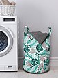 Abakuhaus Wäschesack »Wäschekorb mit Griffen Kordelzugverschluss für Waschsalons«, Tropisch Abstrakt Insel Leaves, Bild 2