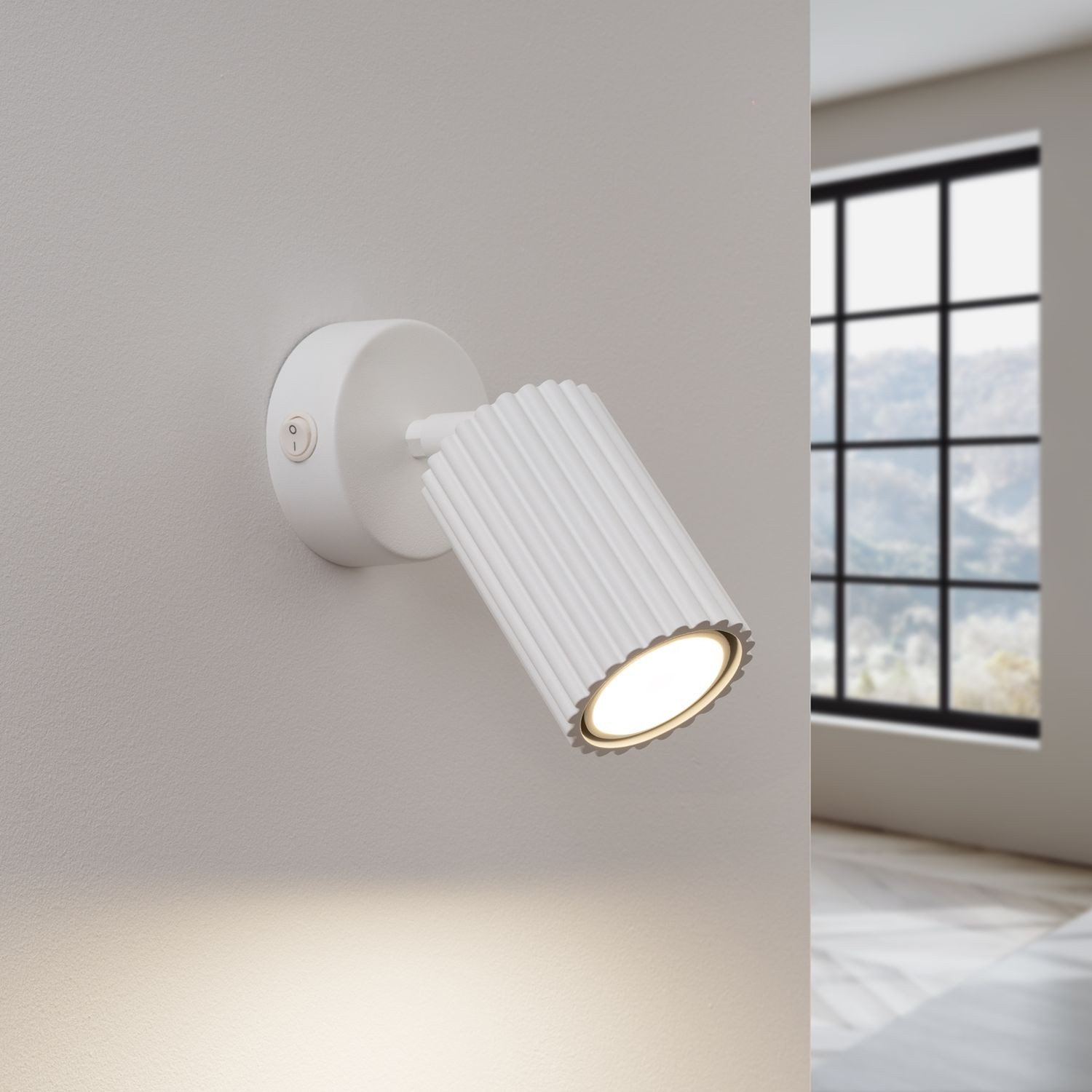 Licht-Erlebnisse Wandstrahler BERTA, ohne Leuchtmittel, Aluminium GU10 verstellbar Weiß Modern Wandlampe