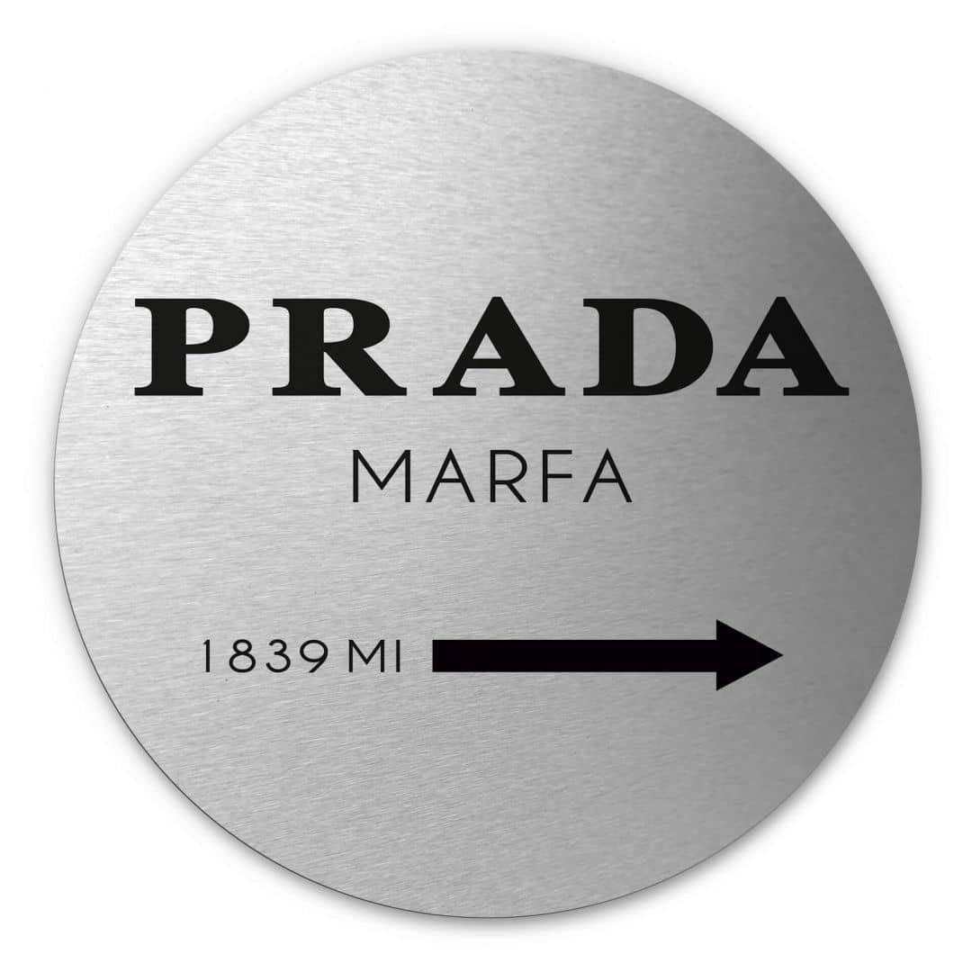 K&L Wall Art Alu-Dibond-Druck Metallposter Prada Marfa Fashion Luxus Mode R günstig online kaufen