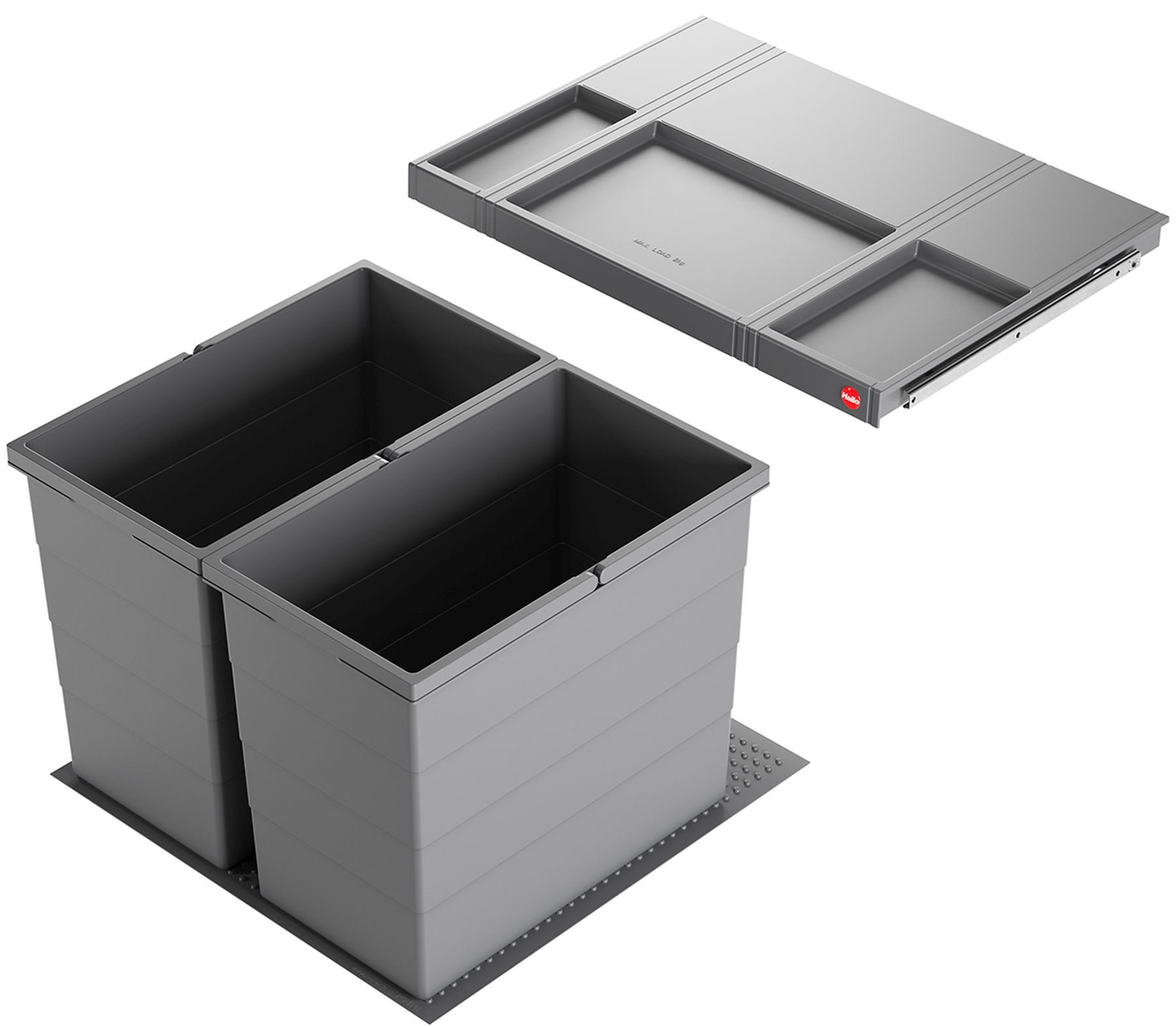 Einbaumülleimer Hailo Allegro System Mülleimer Küche Einbau 60cm Schublade 2x 28 Liter