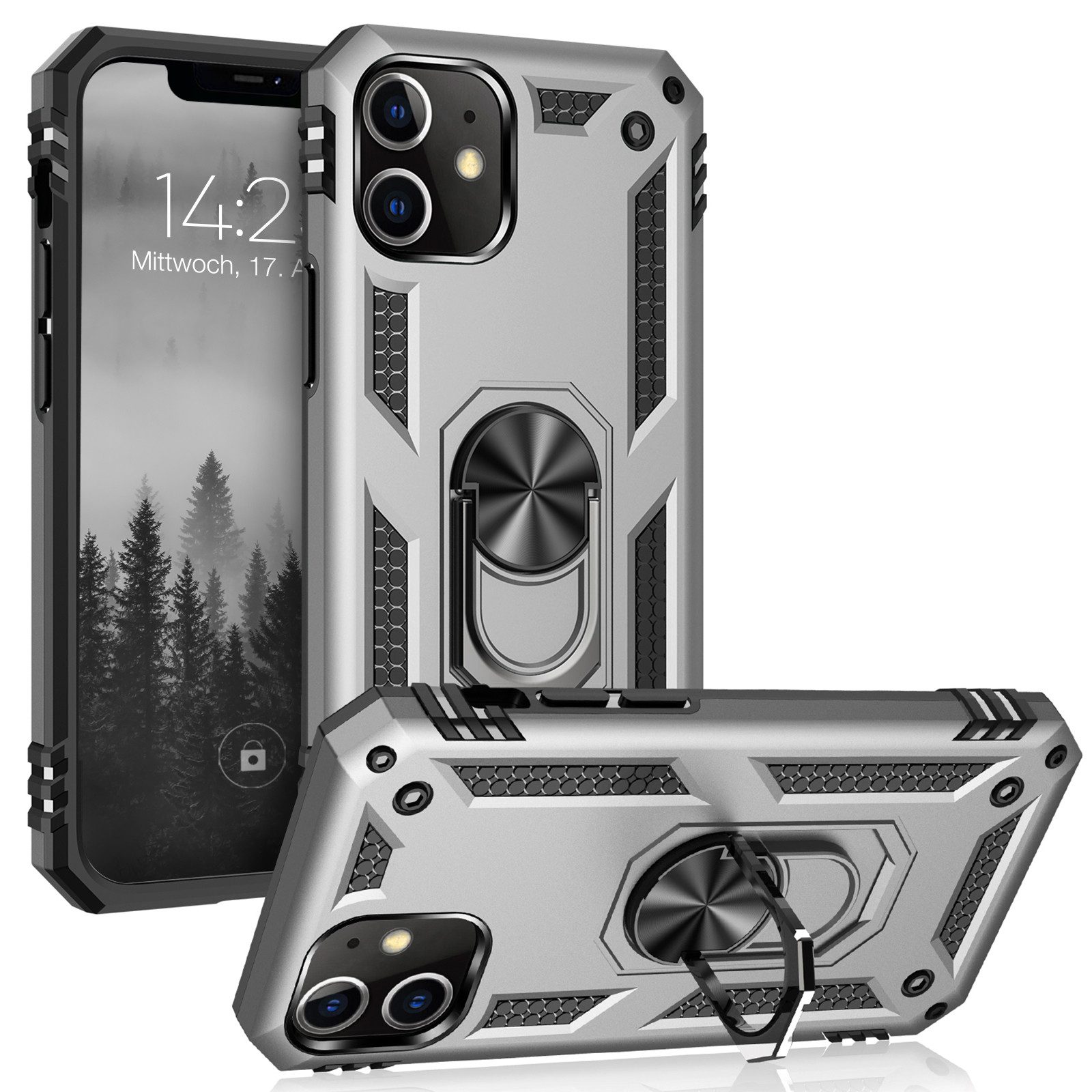 Tec-Expert Handyhülle Outdoor Cover Hülle für Apple iPhone 12 Pro 6.1 Zoll, 6.1, Premium Hülle aus verstärktem Polycarbonat