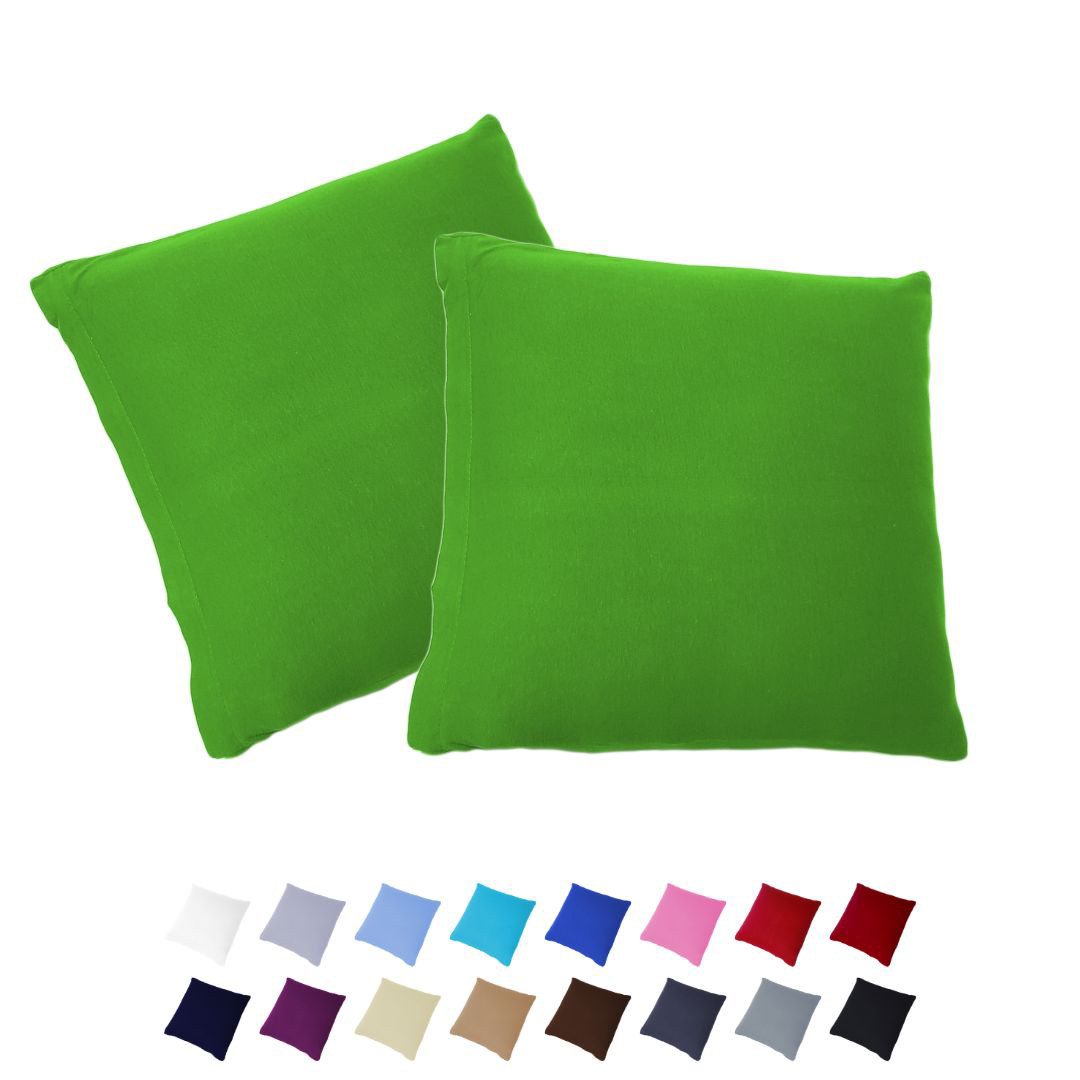 Kissenbezüge Kissenbezug 100% Baumwolle Premium Jersey, Buymax (2 Stück), Kissenhüllen, Reißverschluss, atmungsaktiv, unifarben, einfarbig