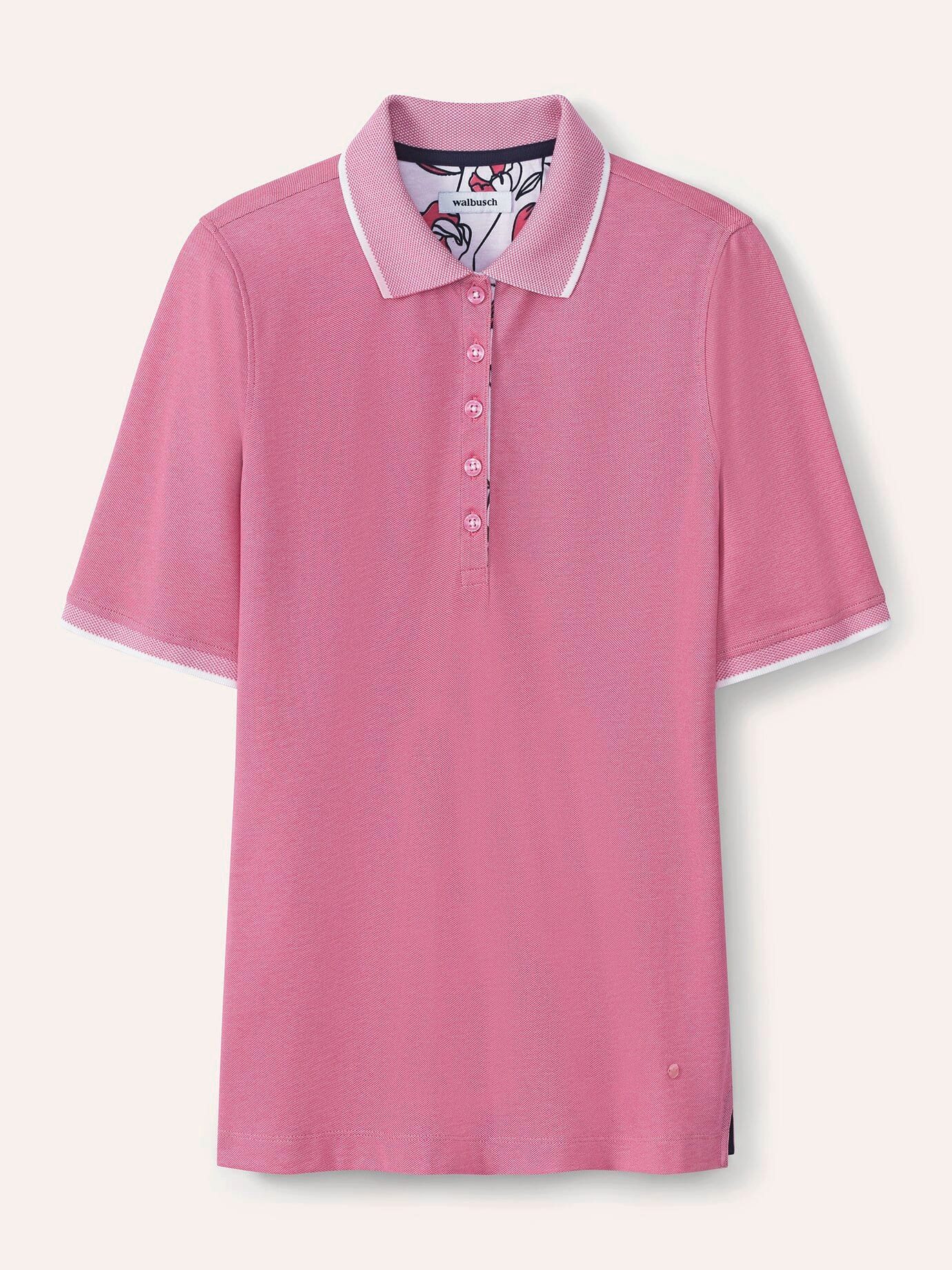 Walbusch Poloshirt Damen Polo Halbarm Bügelfrei Baumwolle Atmungsaktiv, pflegeleicht, mit Knopfleiste und Seitenschlitzen