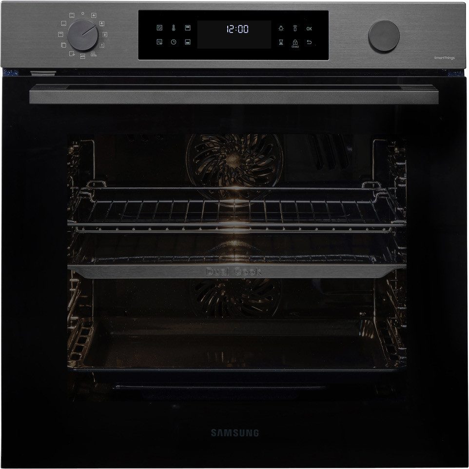 Samsung Pyrolyse Backofen Serie 4 NV7B44503DB, mit Teleskopauszug nachrüstbar, Pyrolyse-Selbstreinigung, mit 40 Automatikprogrammen, XXL-Innenraum