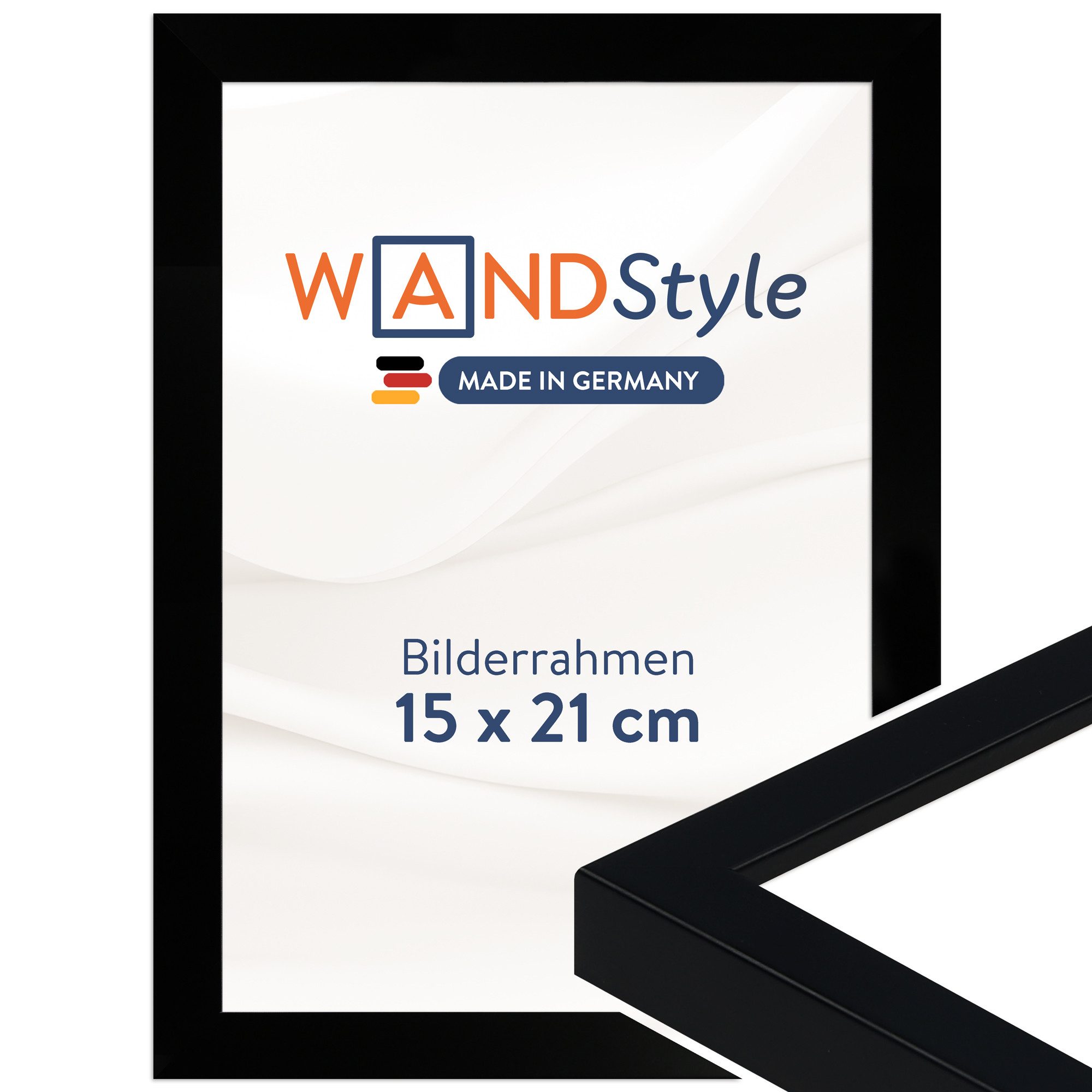 WANDStyle Bilderrahmen H950, Schwarz, aus Massivholz im Stil Modern