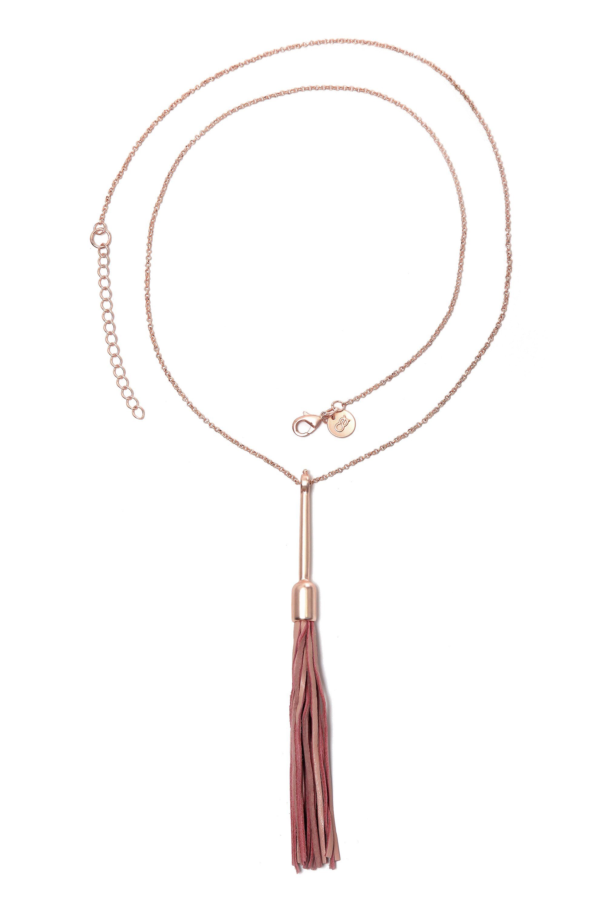 COLLEZIONE ALESSANDRO Lange Kette Frieda, mit Quaste aus echt Leder
