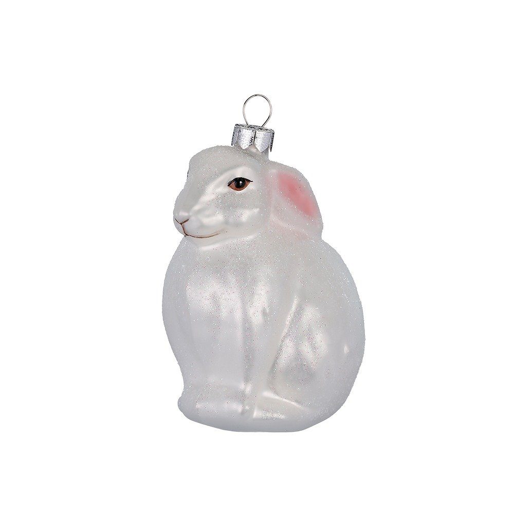 MAGIC by Inge Christbaumschmuck, Christbaumschmuck Hase Glas 9cm Weiß