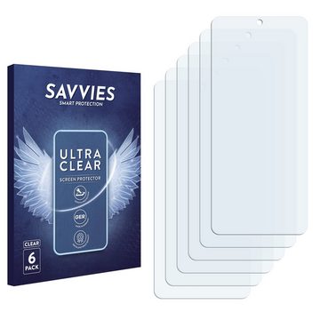 Savvies Schutzfolie für Samsung Galaxy A51, Displayschutzfolie, 6 Stück, Folie klar