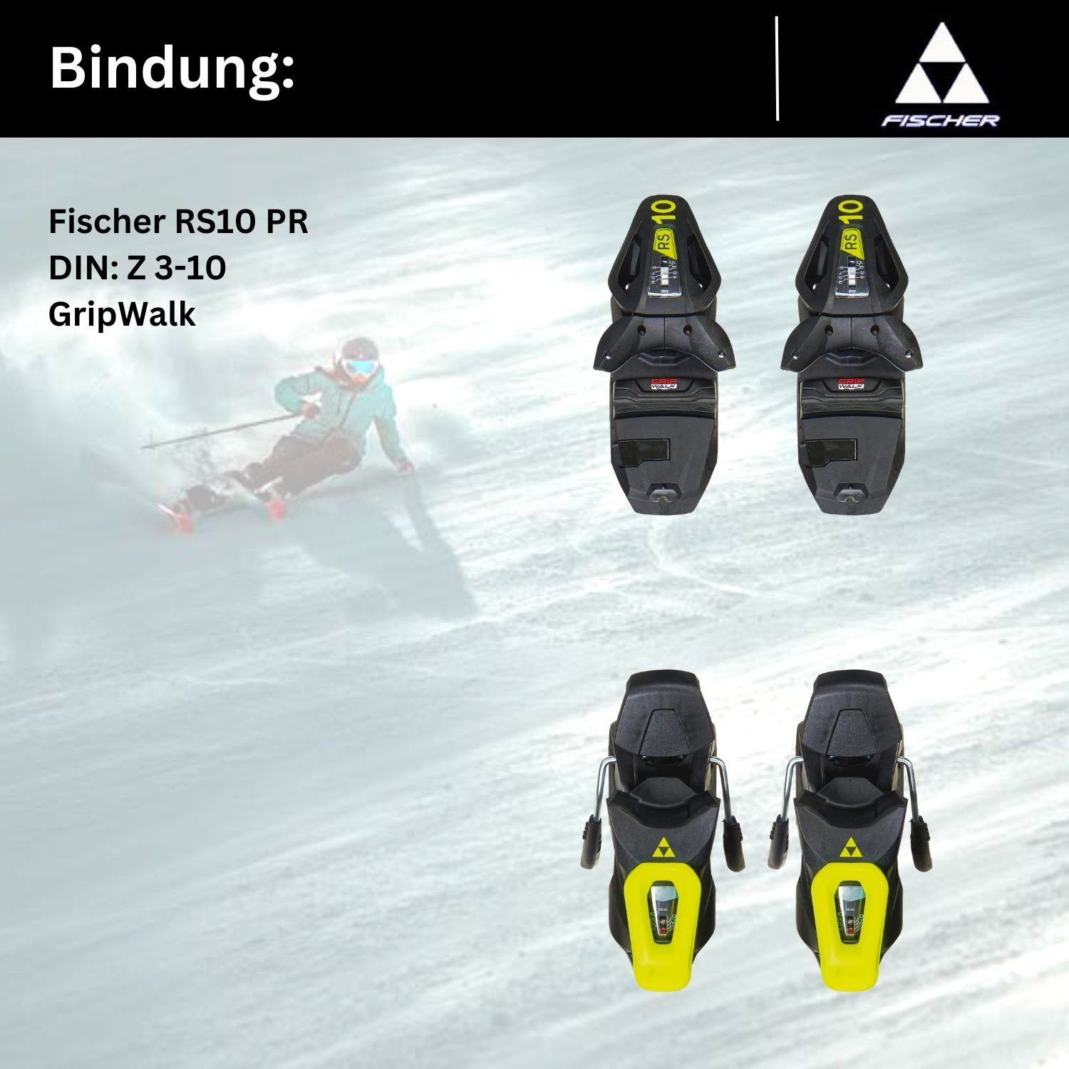 Rocker Sports Fischer Alpin RS10 RC TPR F17 PR Bindung 2024 Fischer + Ski Ski, One