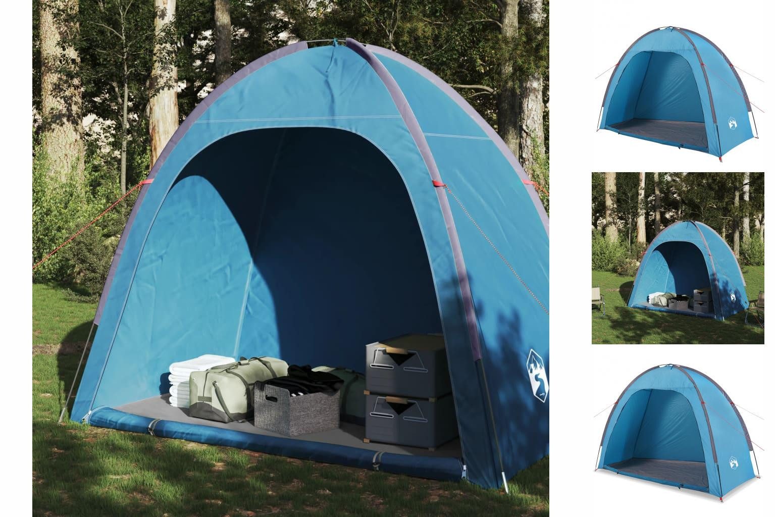 vidaXL Kuppelzelt Zelt Campingzelt Beistellzelt Blau Wasserdicht