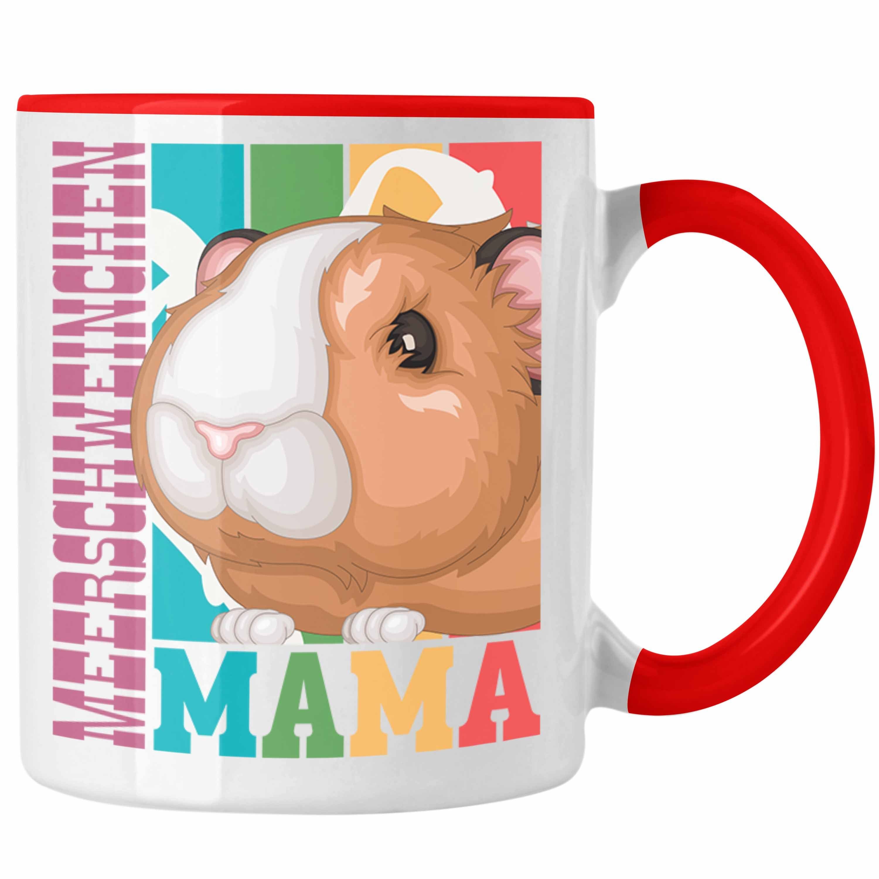 Trendation Tasse Trendation - Meerschweinchen Mama Tasse Geschenk für Hasen Besitzerin Rot