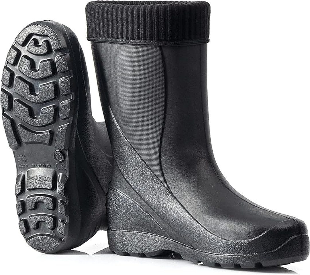 CLIMBR Federleichte Gummistiefel gefütterte Damen Winter Regen Thermo Stiefel Gummistiefelette wasserdicht
