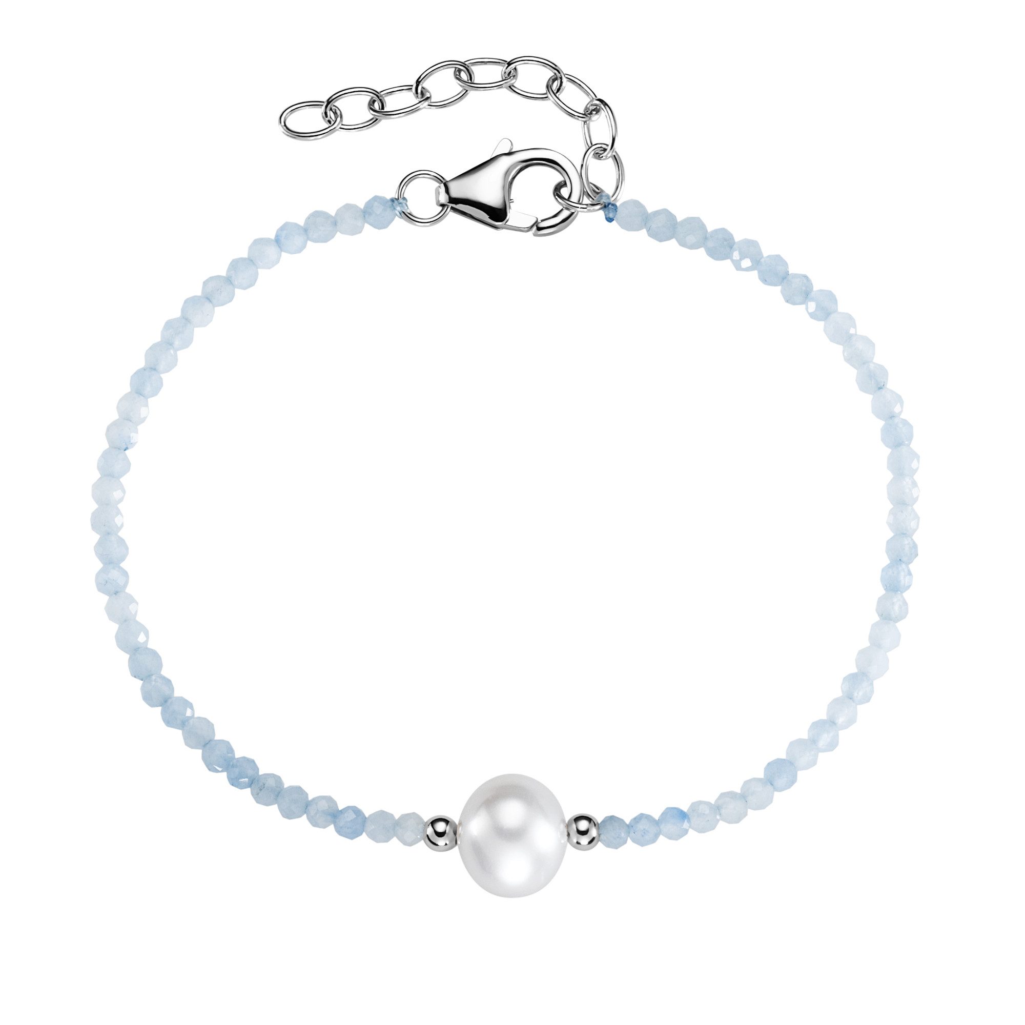 Smart Jewel Armband mit Stein-Kugeln + Muschelkern-Perle, Silber 925 günstig online kaufen