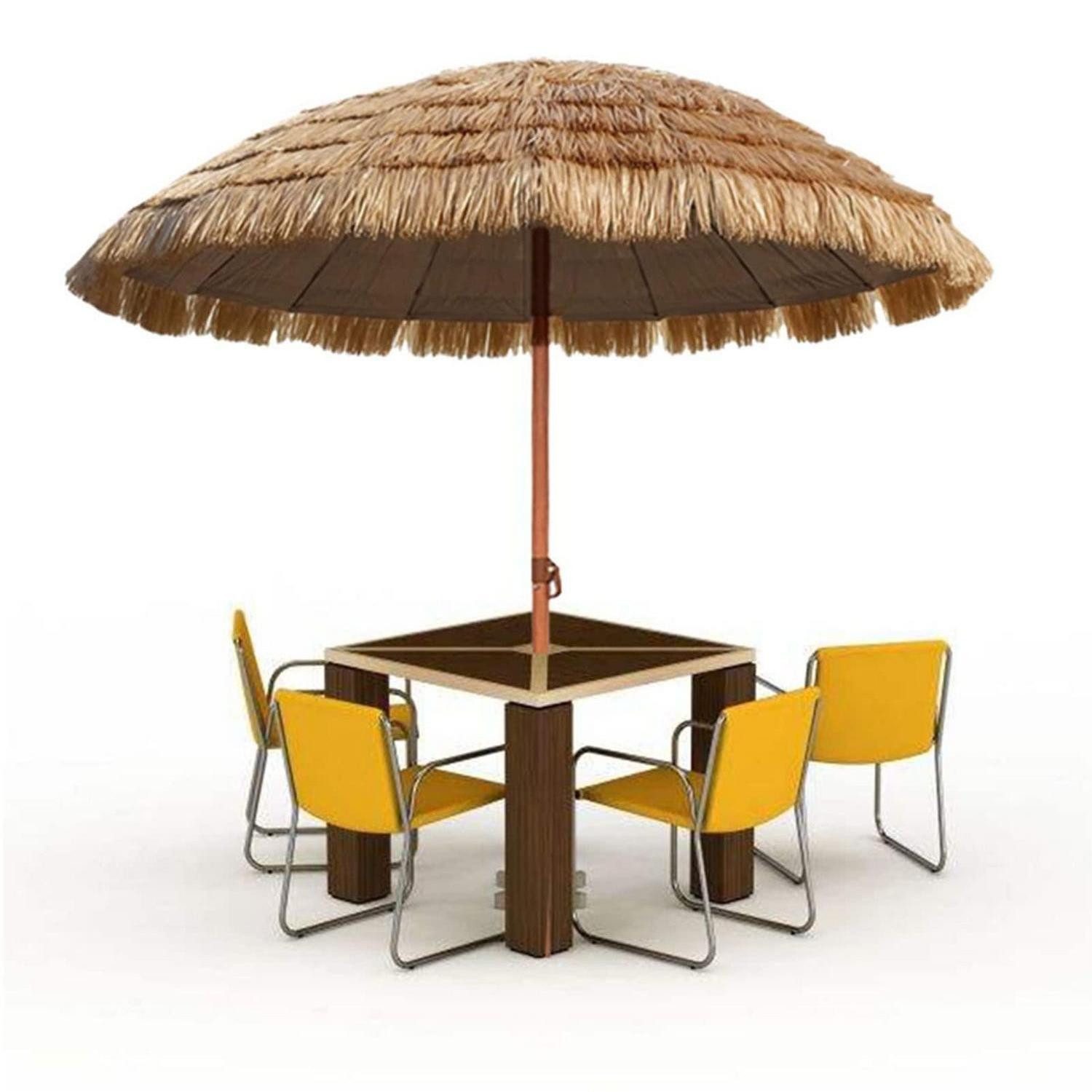 LuxusKollektion Balkonschirm Garten Sonnenschirm Ø 180CM Kippbar Bast Neigbar