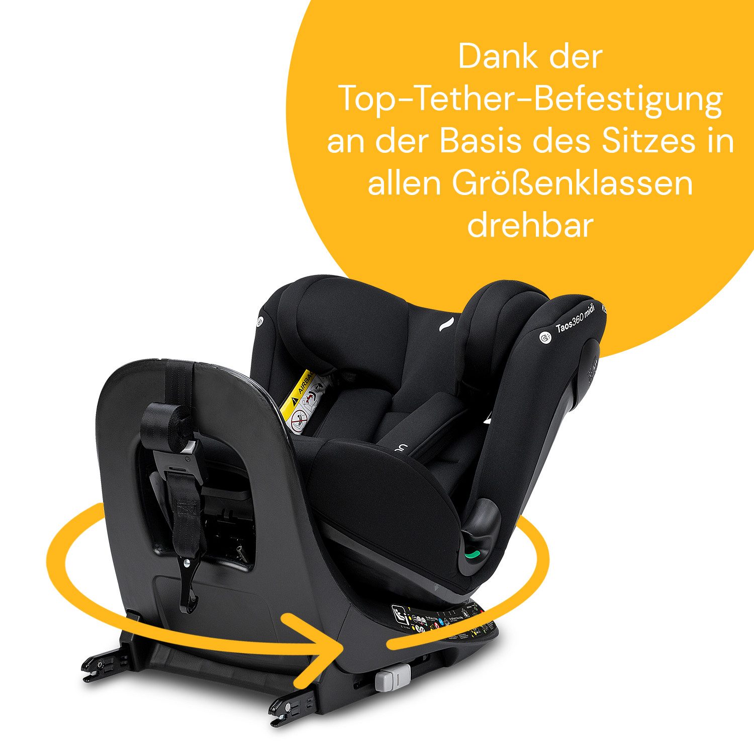 Osann Autokindersitz Taos360 midi, ab: 15 Monate, bis: 12 Jahre, ab: 76 cm, bis: 150 cm, 360° drehbarer Reboarder Kindersitz Isofix,76-150 cm, mitwachsend