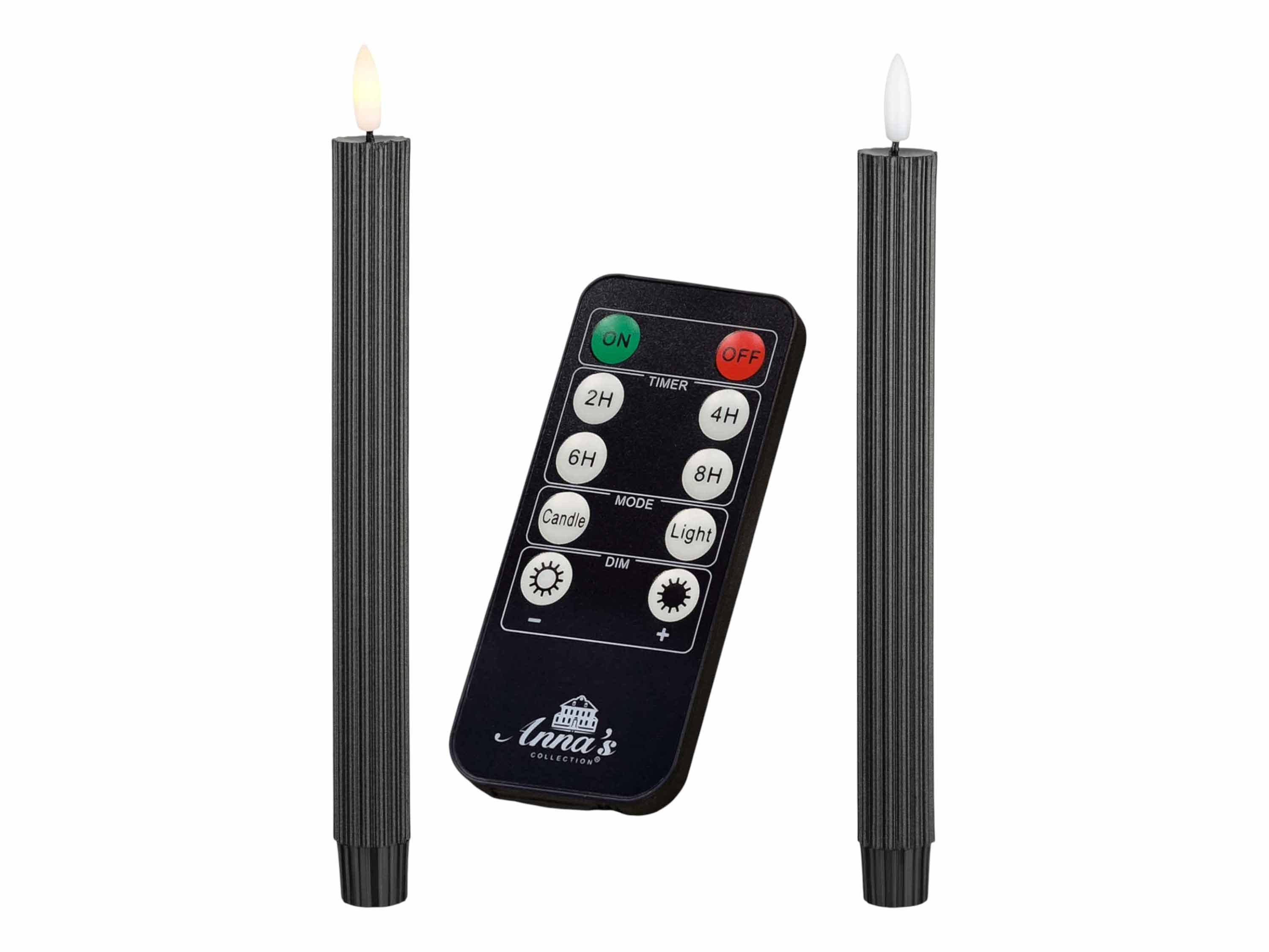 Coen Bakker Deco BV LED-Kerze Wax Candles (Set, 3-tlg), Stabkerzen 2schwarz günstig online kaufen