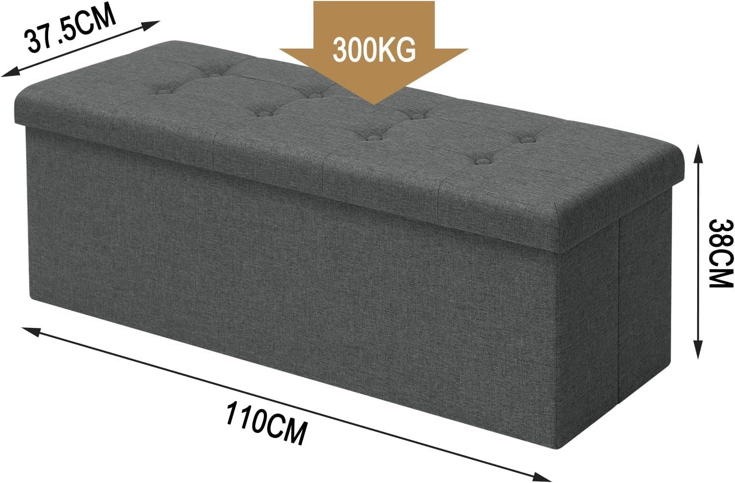 Woltu Sitzhocker (1 St), mit Stauraum 110cm, Bettbank klappbar, aus Leinen