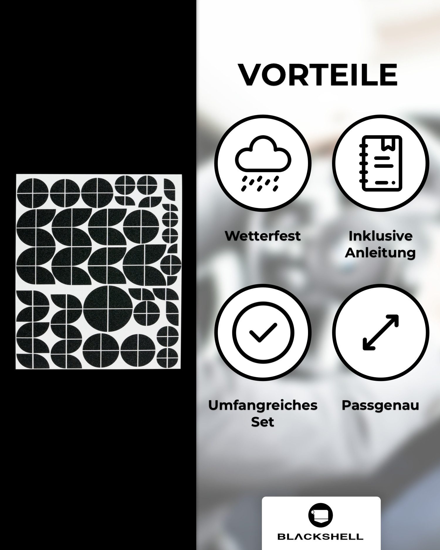 Blackshell Aufkleber Blackshell Aufkleber passend für alle BMW Embleme - 124 tlg., (Set), Viele verschiedene Farben, passend für alle Modelle und Logos