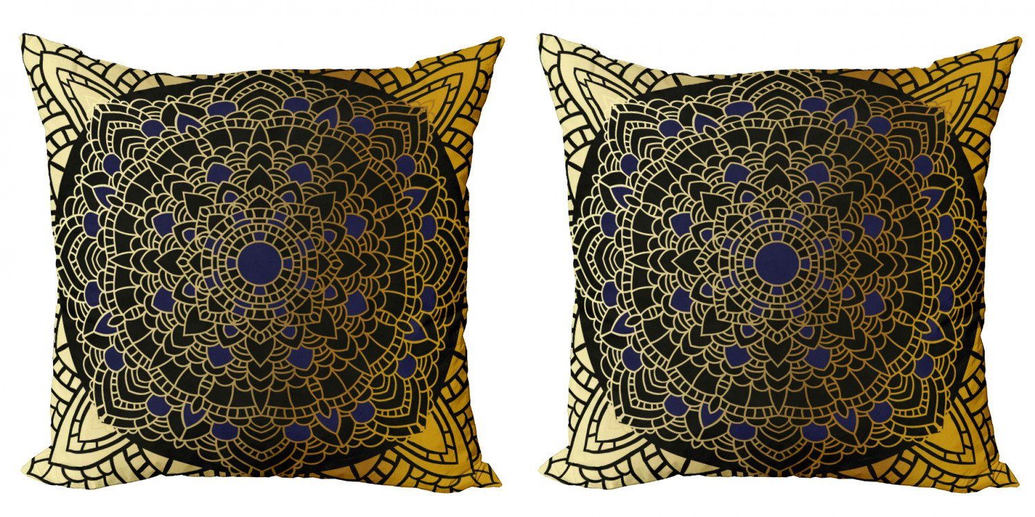 Kissenbezüge Modern Accent Doppelseitiger Digitaldruck, Abakuhaus (2 Stück), Mandala Lotus inspiriertes Design