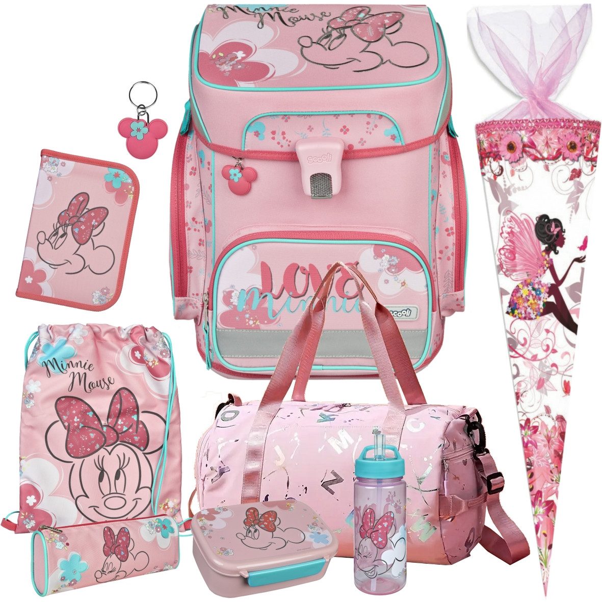 Scooli Schulranzen 1.Klasse Mädchen EasyFit in unterschiedlichen Sets (9-tlg)