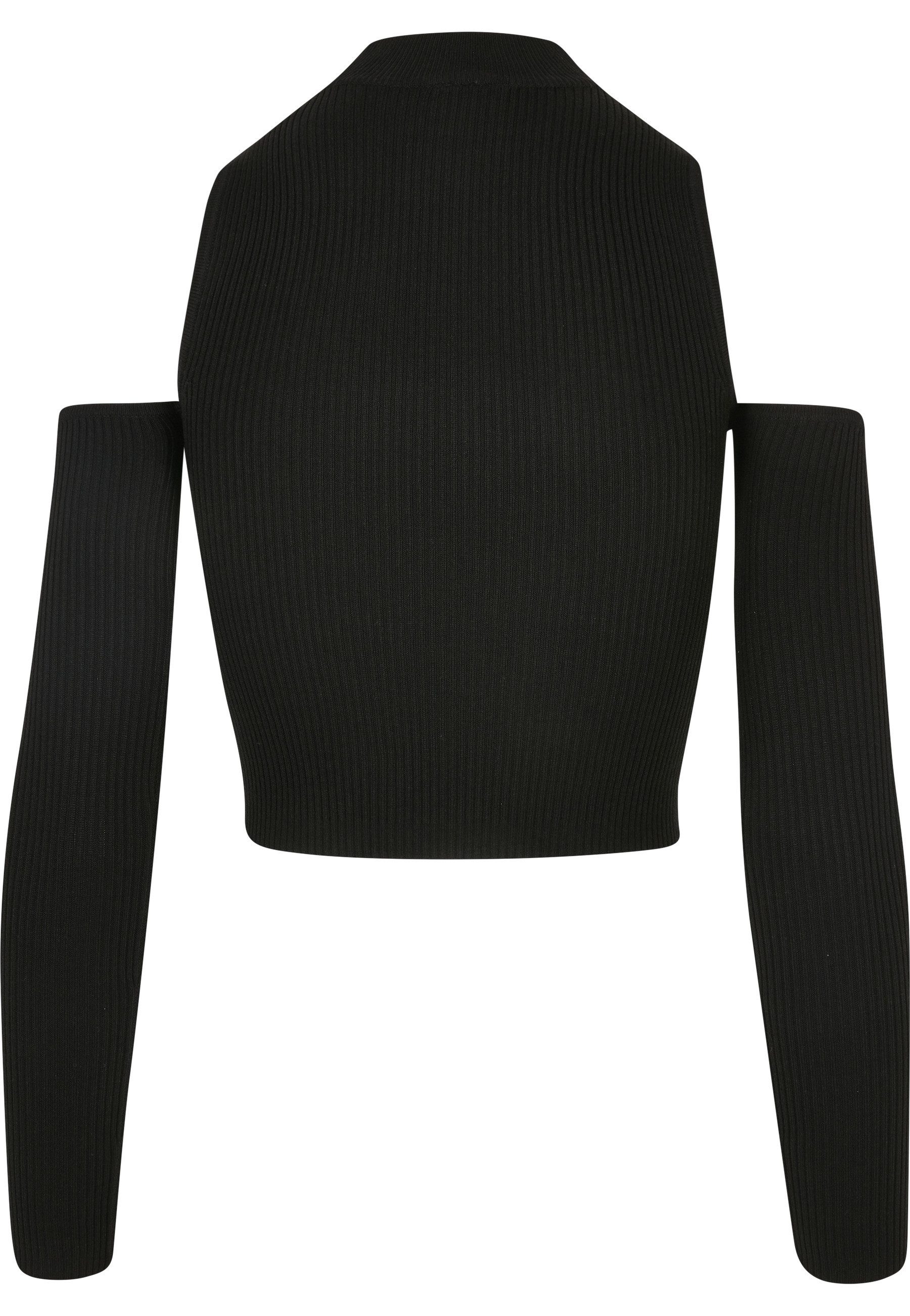 URBAN CLASSICS Rundhalspullover Urban Classics Damen Ladies Rib Knit Cut Out Sleeve Longsleeve (1-tlg)