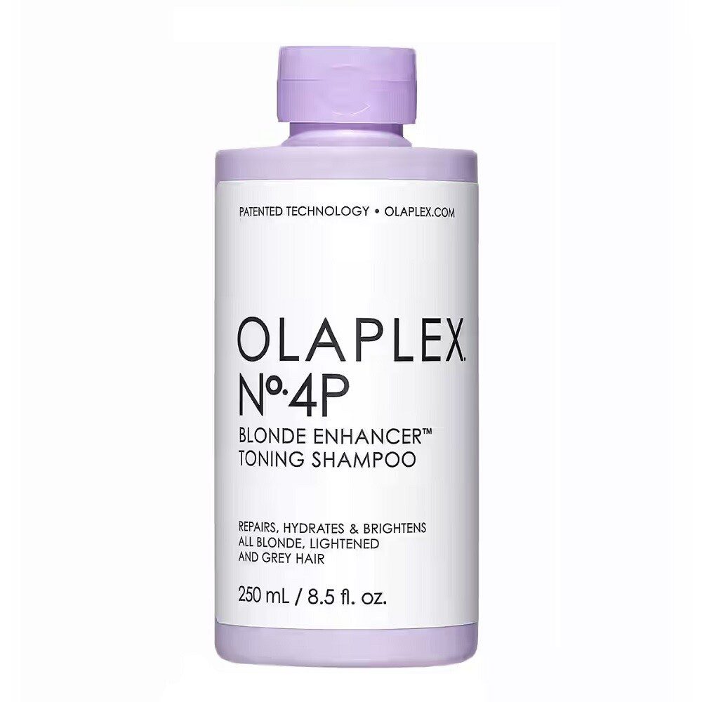 Olaplex Haarshampoo Olaplex No.4-P Blonde Enhancer Toning Shampoo 250ml – Silbershampoo, 1-tlg., Reduziert Haarbruch sichtbar bereits nach wenigen Anwendungen