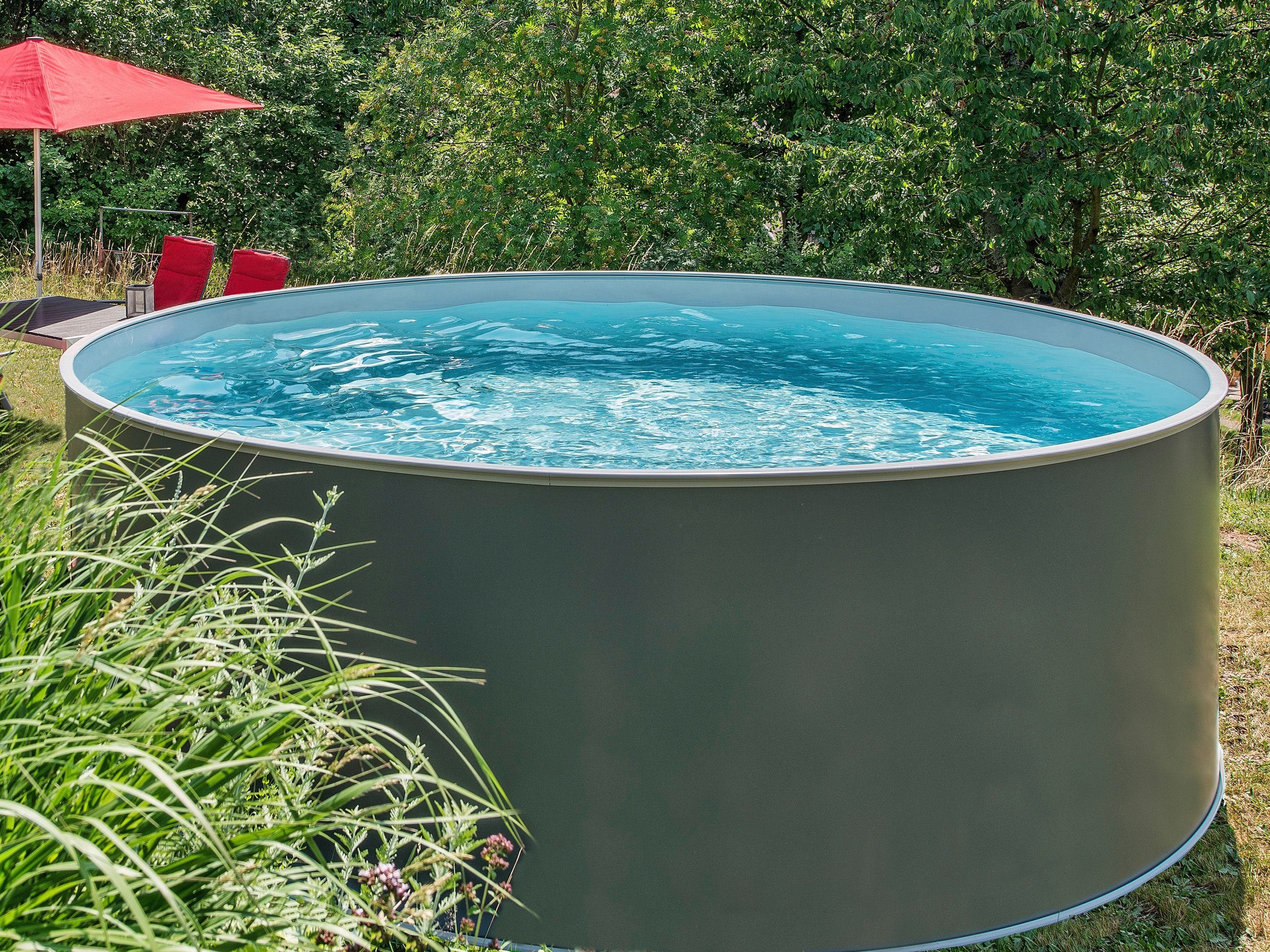 KONIFERA Rundpool NIZZA 1 inkl. Bodenschutzvlies (2-tlg), zum Aufstellen, in verschiedenen Größen verfügbar