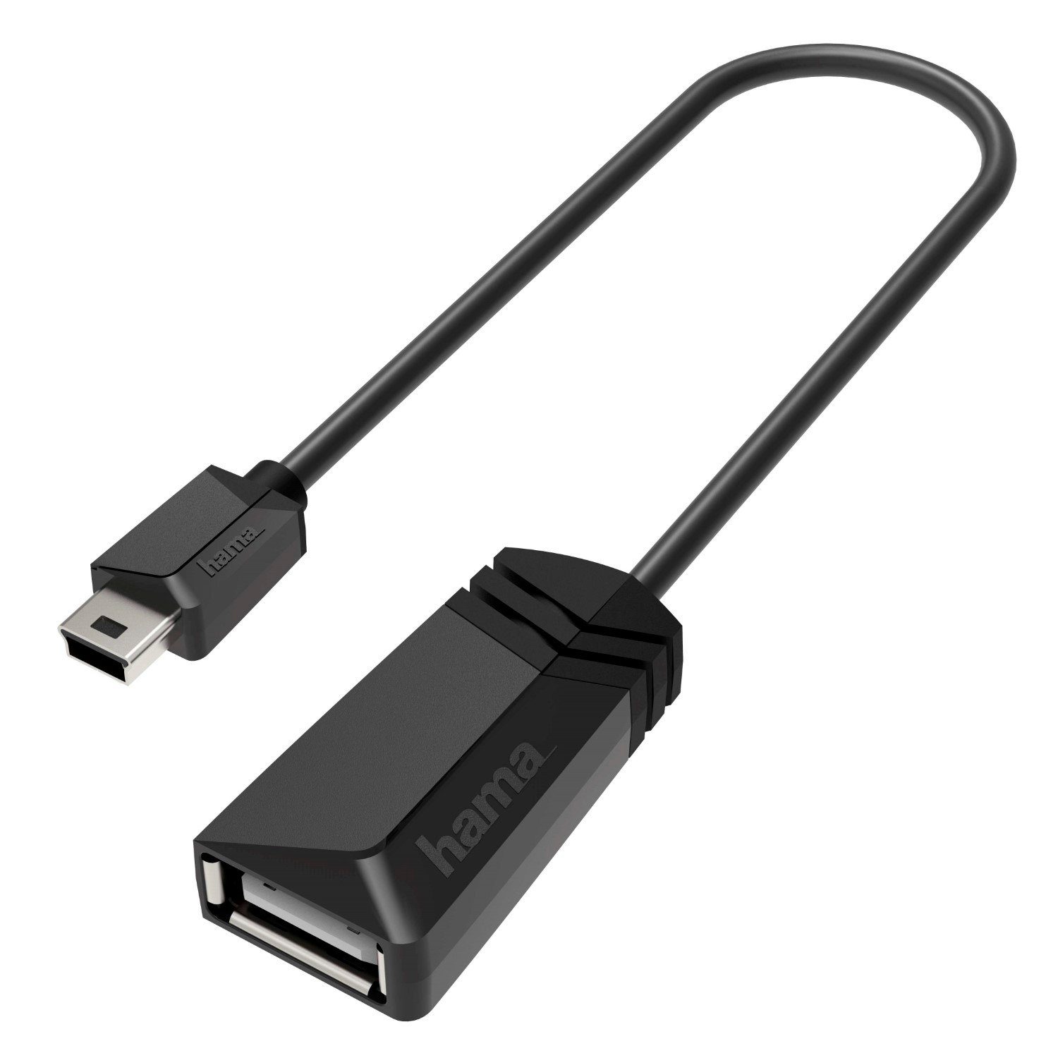 Hama Adapter OTG Mini-USB Stecker auf USB-A-Buchse Tablet-Kabel, Mini-B zu USB-Stick Port Hub für Handy Smartphone Tablet PC Notebook