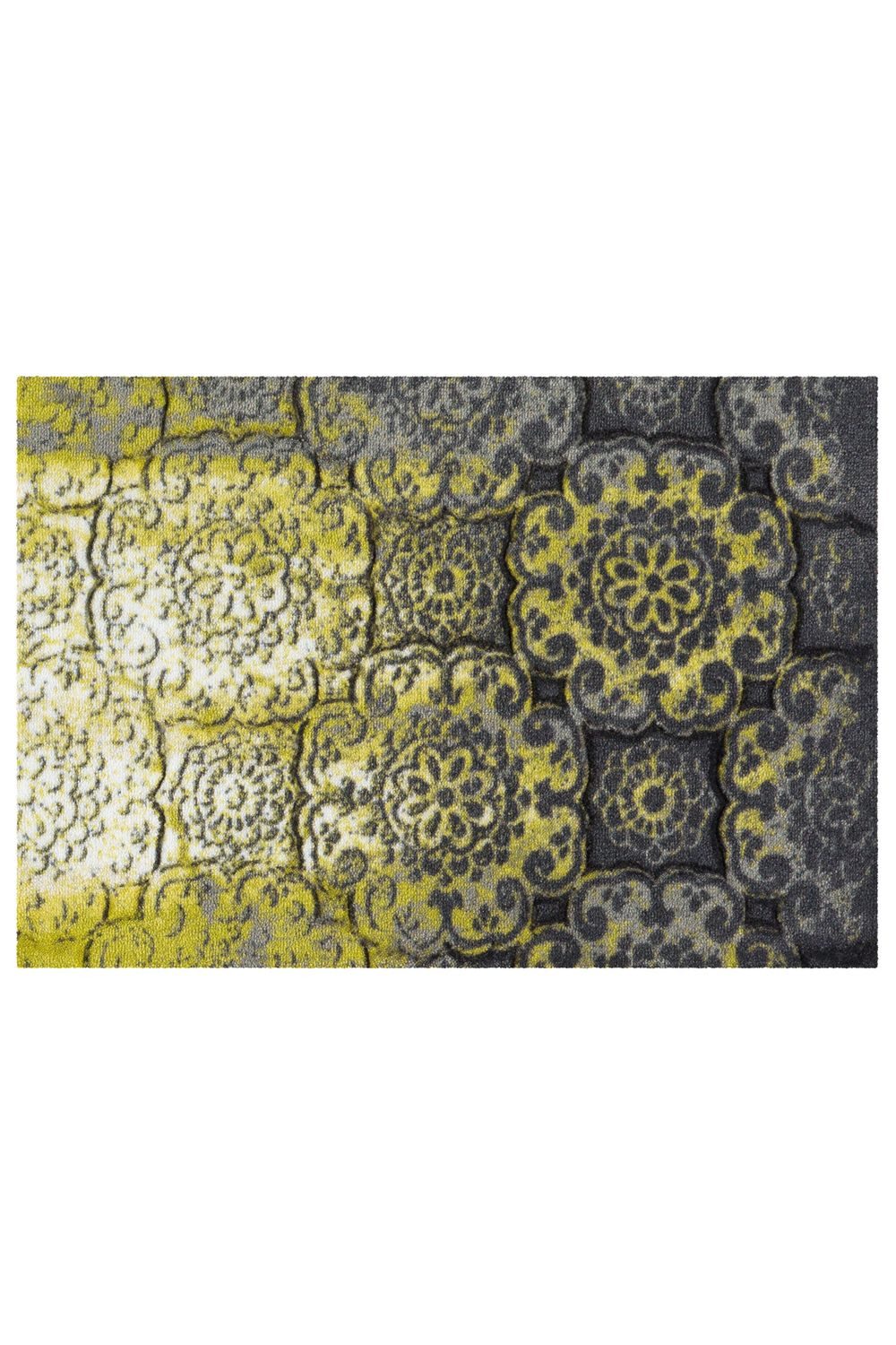 Teppich Boss Teppich Kurzflor Teppich Lara Mat 56 - Anthrazit / Gelb, rechteckig, Höhe: 9 mm