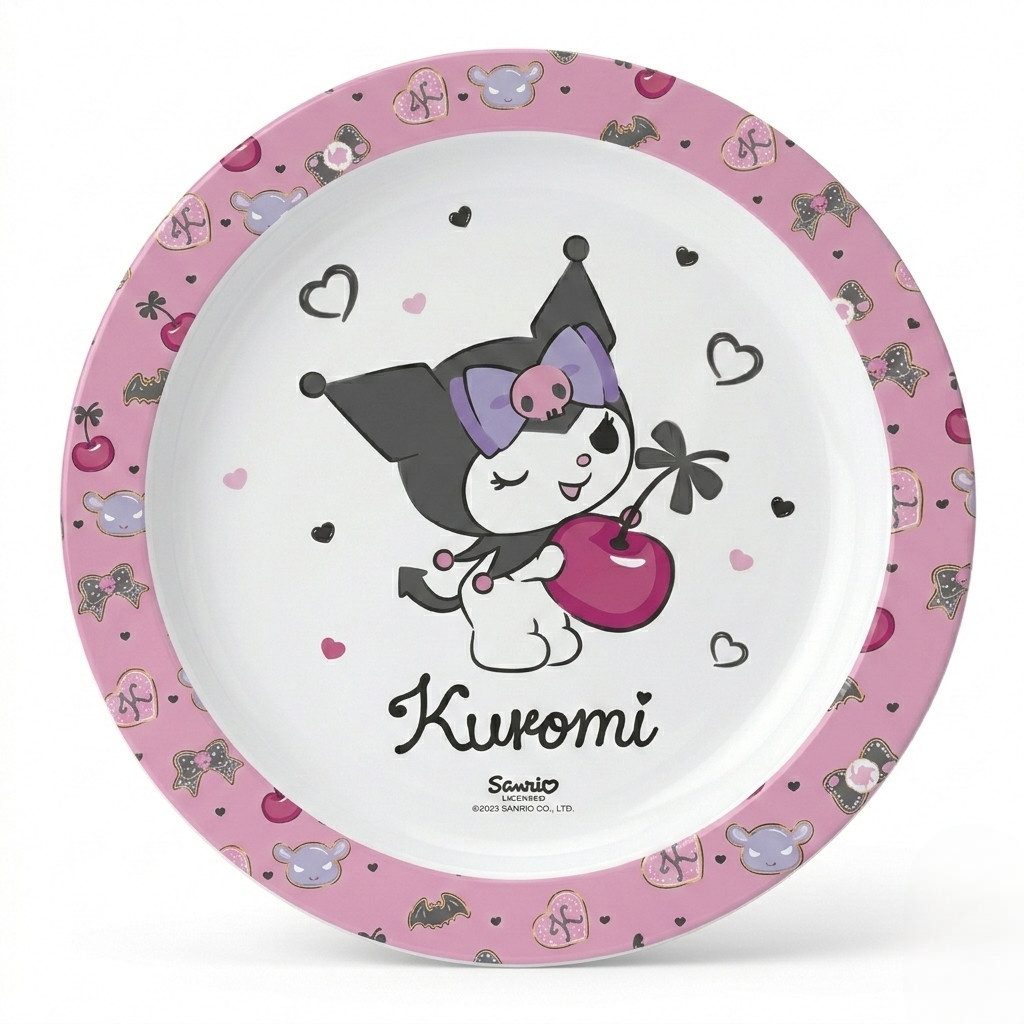 Hello Kitty Kindergeschirr-Set Hello Kitty Kuromi Kinder Geschirr-Set 3 tlg Becher Teller Schüssel (3-tlg), 1 Personen