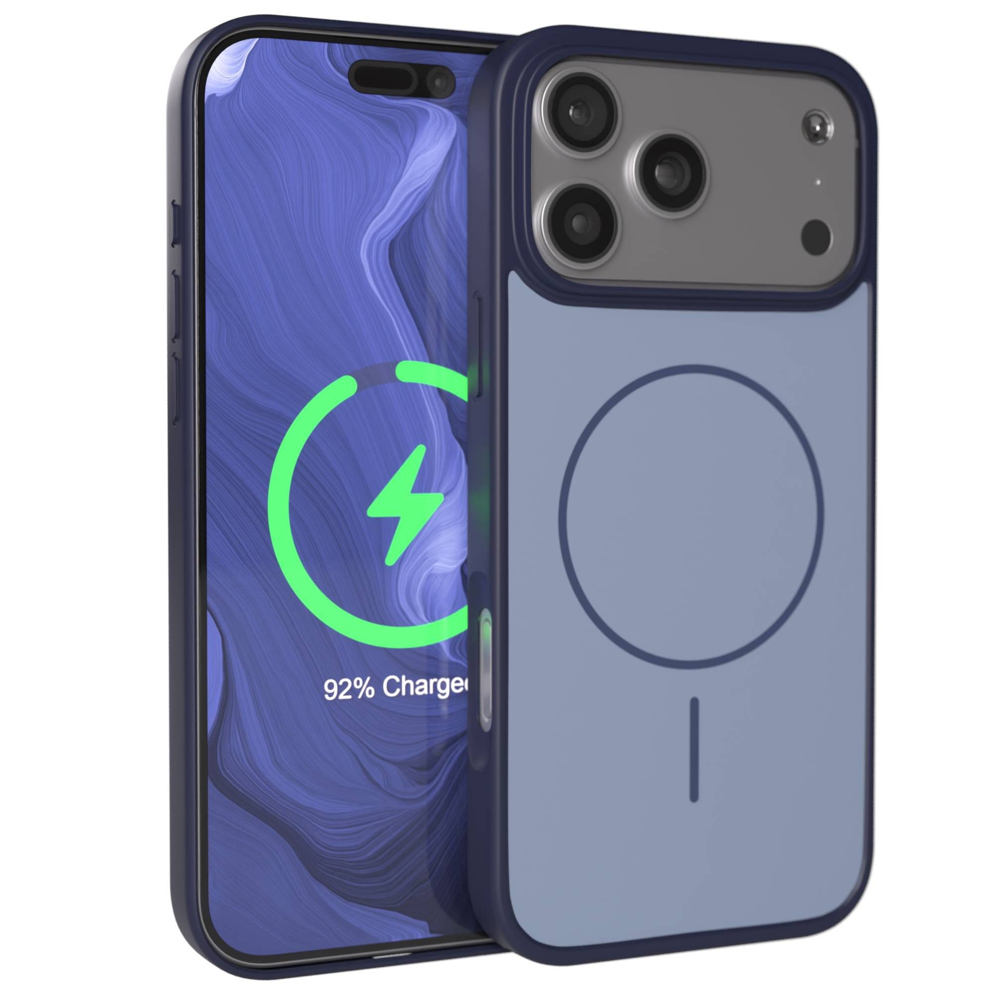 EAZY CASE Handyhülle Slim Outdoor MagSafe Case für Apple iPhone 17 Pro Max 6,9 Zoll, Slim MagSafe Case – robust, leicht & griffig in Dunkelblau