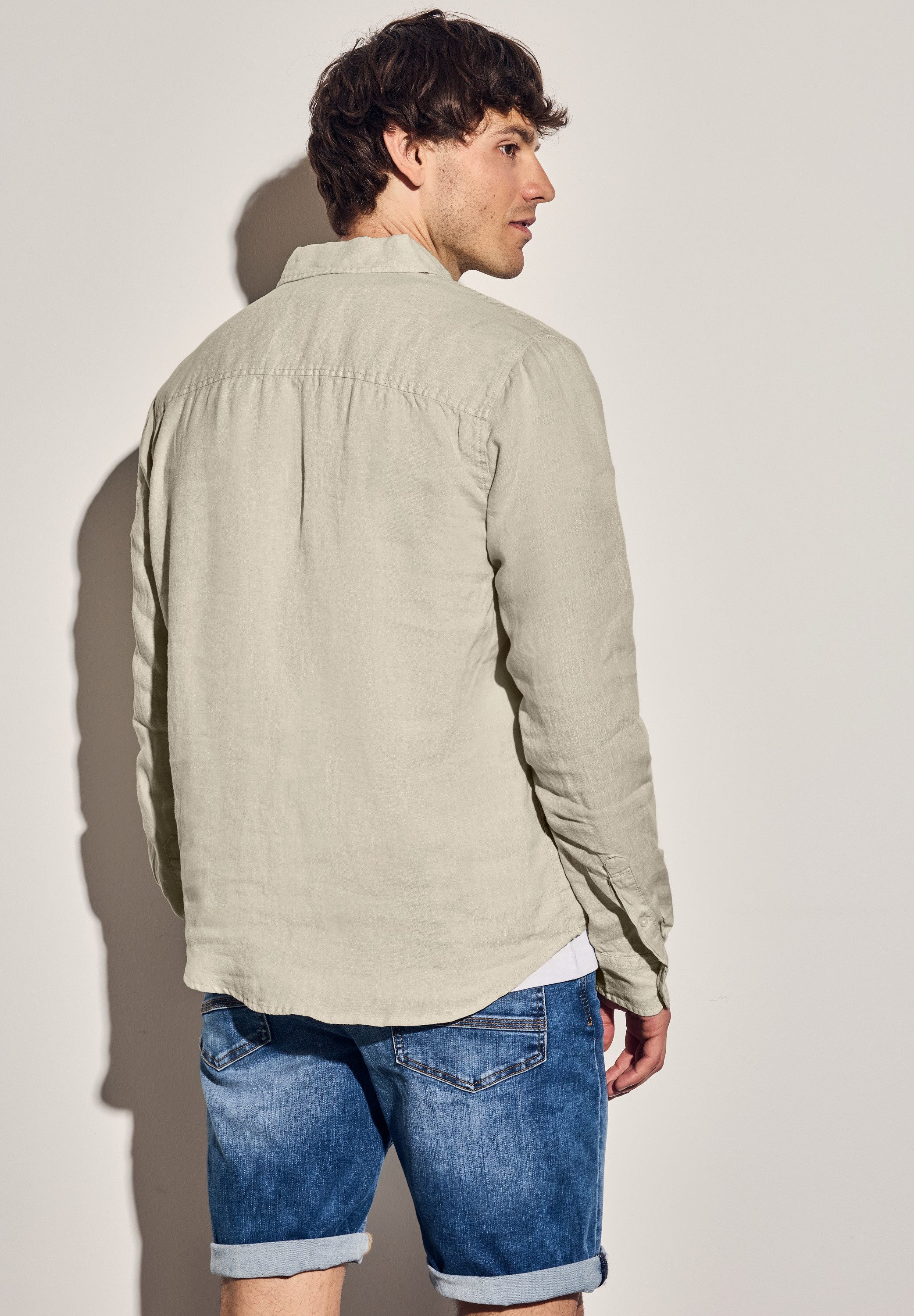 STREET ONE MEN Leinenhemd mit Knopfleiste günstig online kaufen