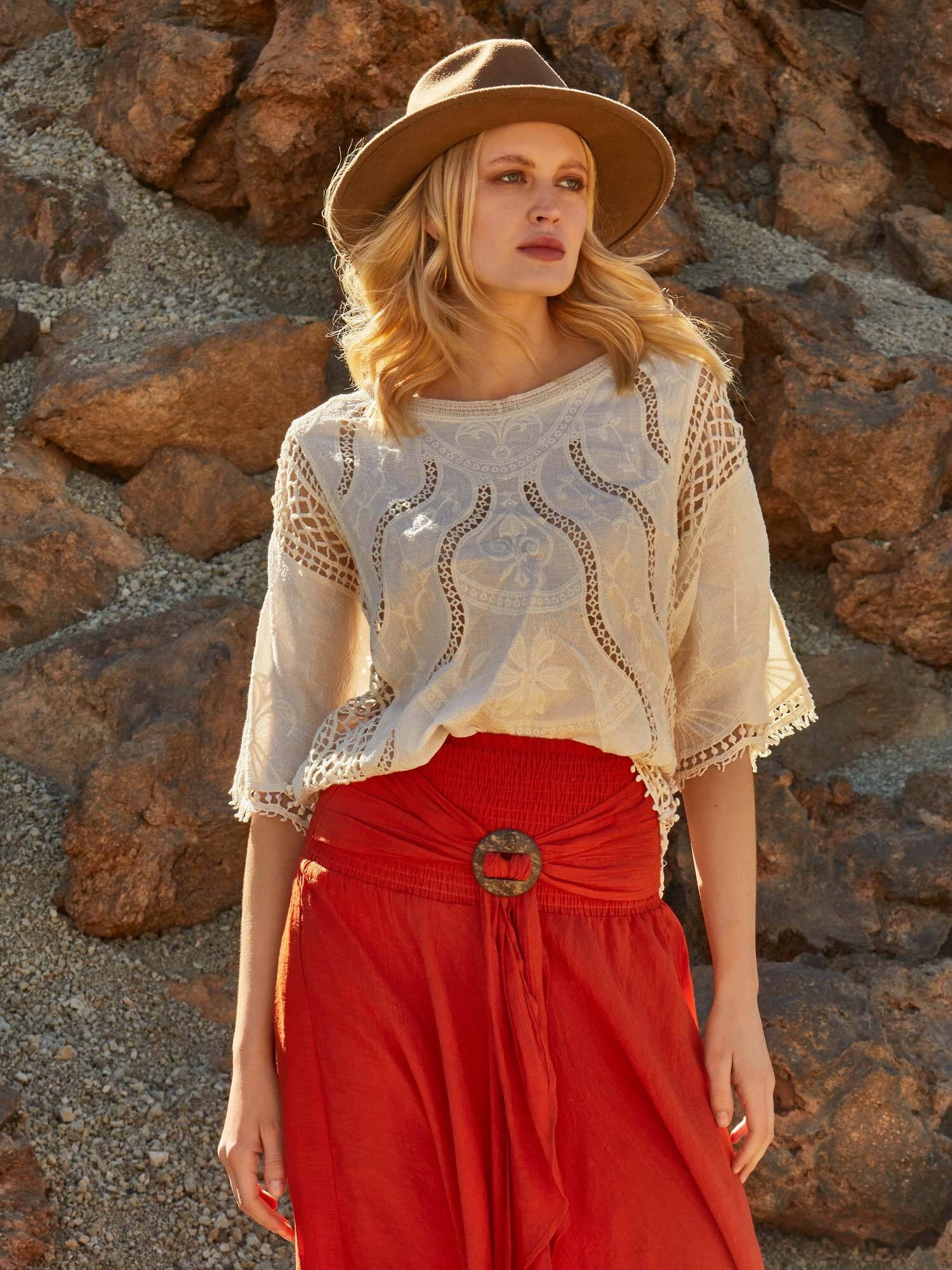 Apricot Klassische Bluse Langarmtop gehäkelt, (1-tlg) günstig online kaufen