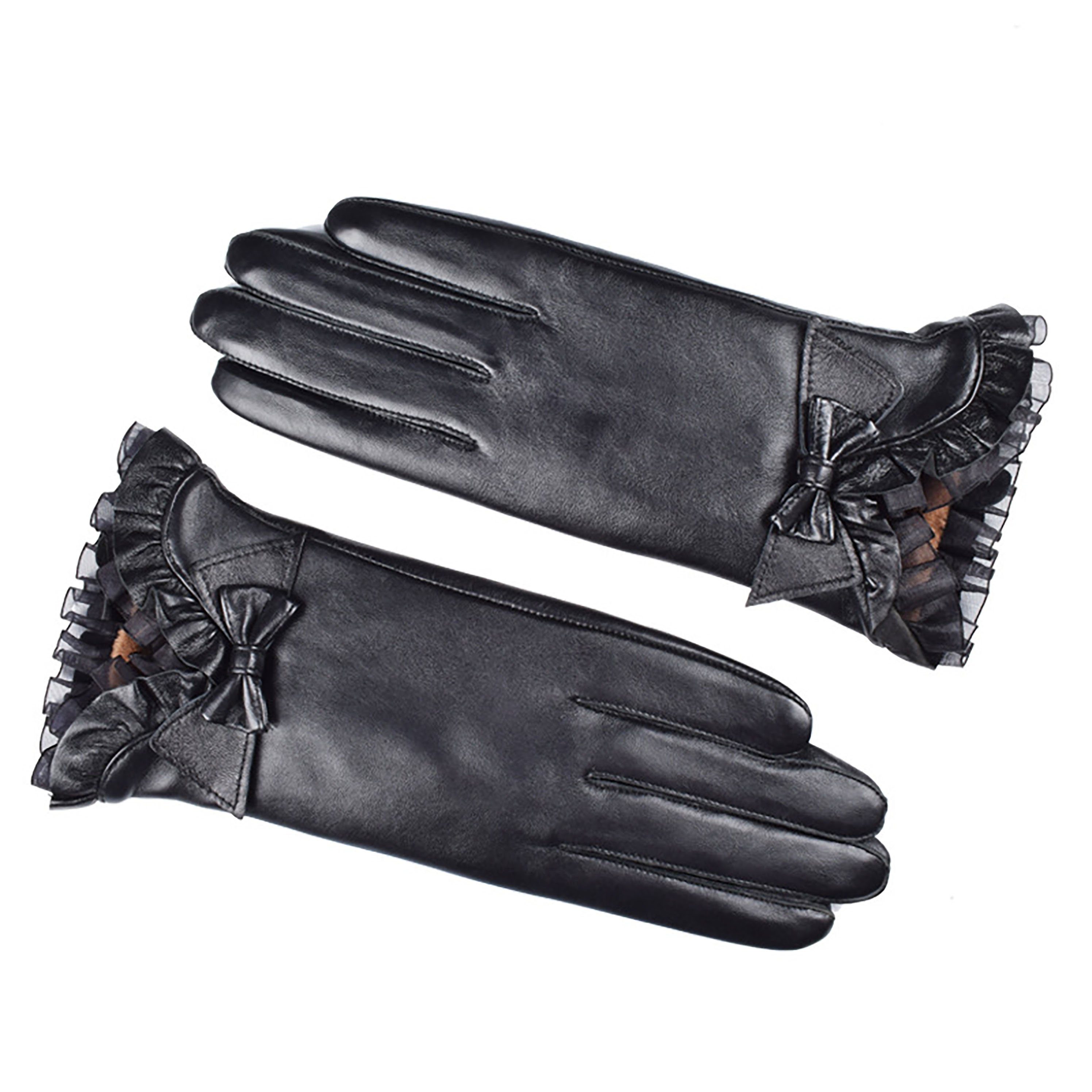 Tapferer Ping PU-Handschuhe Samt und dicke warme Touch Screen Handschuhe