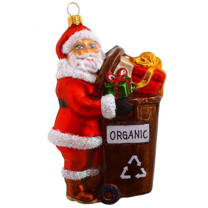 Hamburger Weihnachtskontor Christbaumschmuck Organic Weihnachtsmann Dekohänger - mundgeblasen - handdekoriert