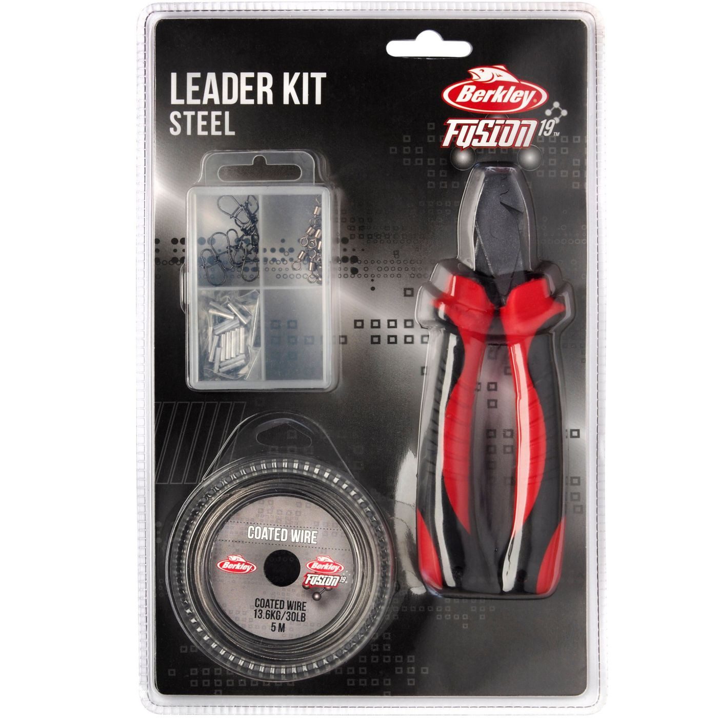 Angelhakenauslöser Berkley Fusion19 Leader Kit Steel - Klemmhülsenzangen Set