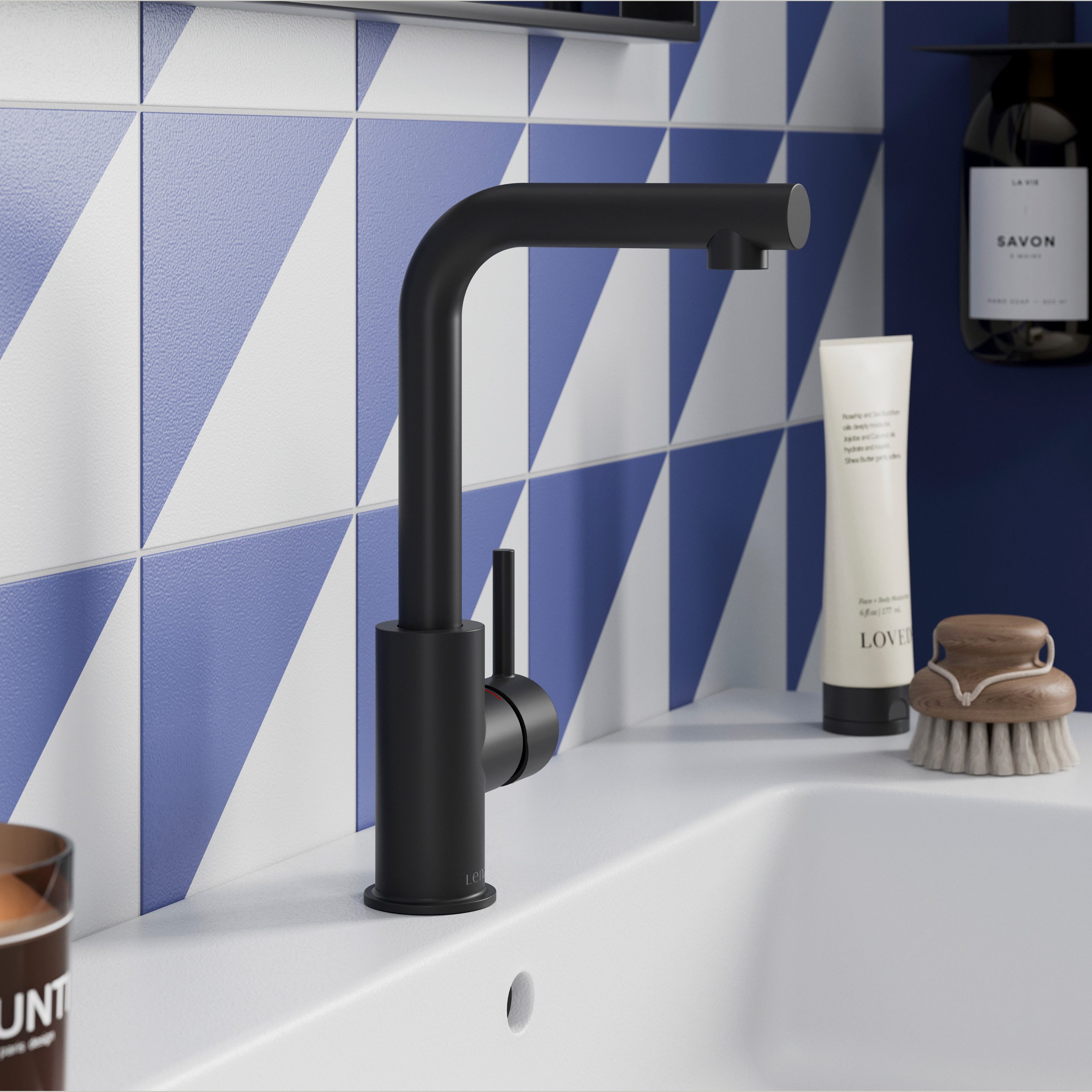 Lenz Waschtischarmatur HOKU (Armatur + Easy Clean Pop-Up Ventil) Anti-Fingerabdruck-Beschichtung