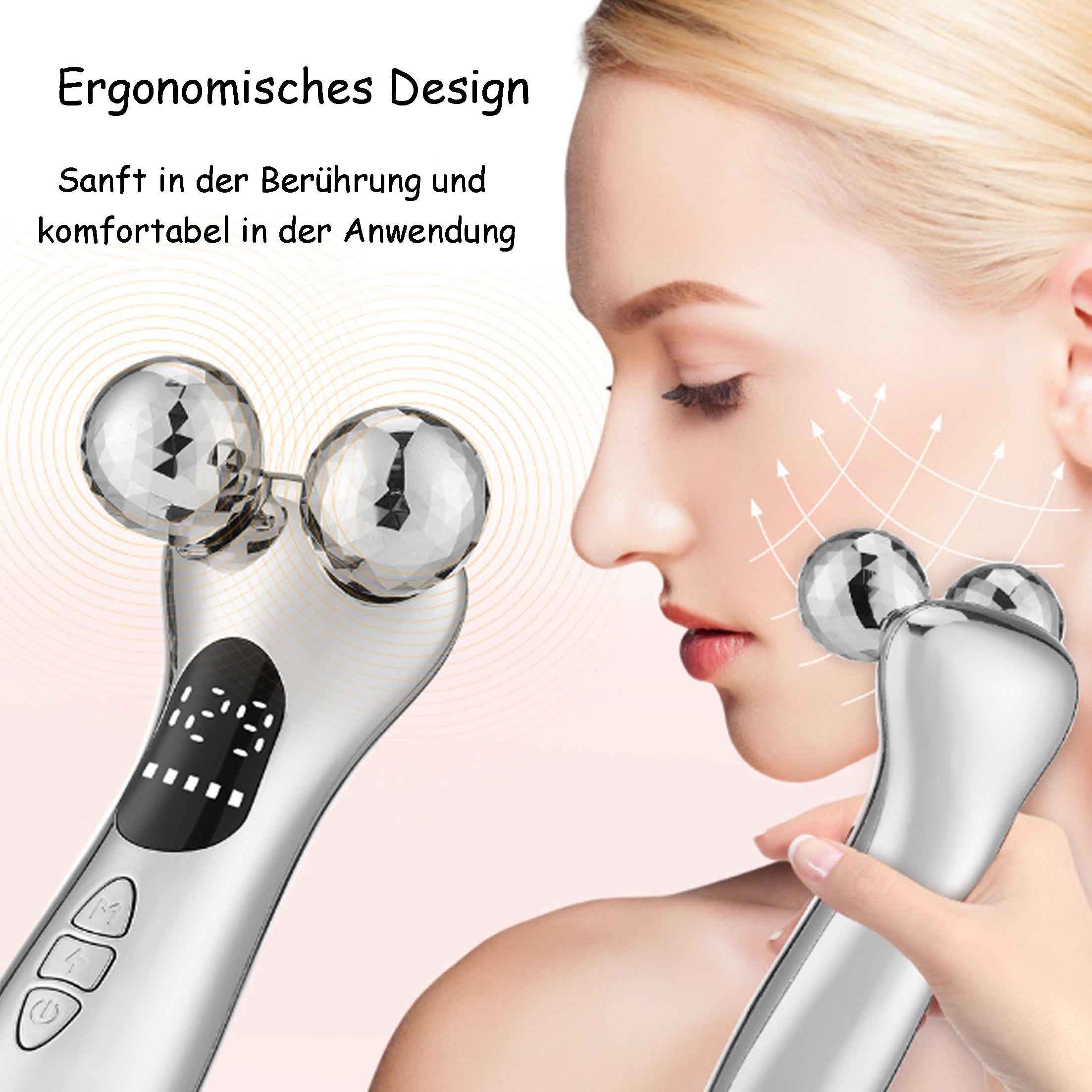 KINSI Massageroller 4D EMS-Roller Face Slimmer, Pulse-Massagegerät, IPX4 Wasserdicht, 1-tlg., Sanfte Massage, Gesichtsstraffung, Entspannen Sie die Muskeln