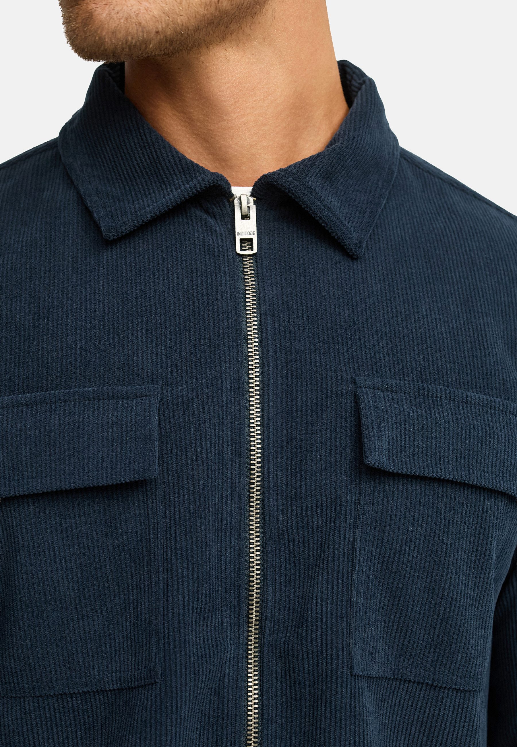 INDICODE Langarmhemd Herren INNemoto Zip Herrenhemd Langarm Leichtes Zip-Hemd mit Brusttaschen – Bild 4 von 5