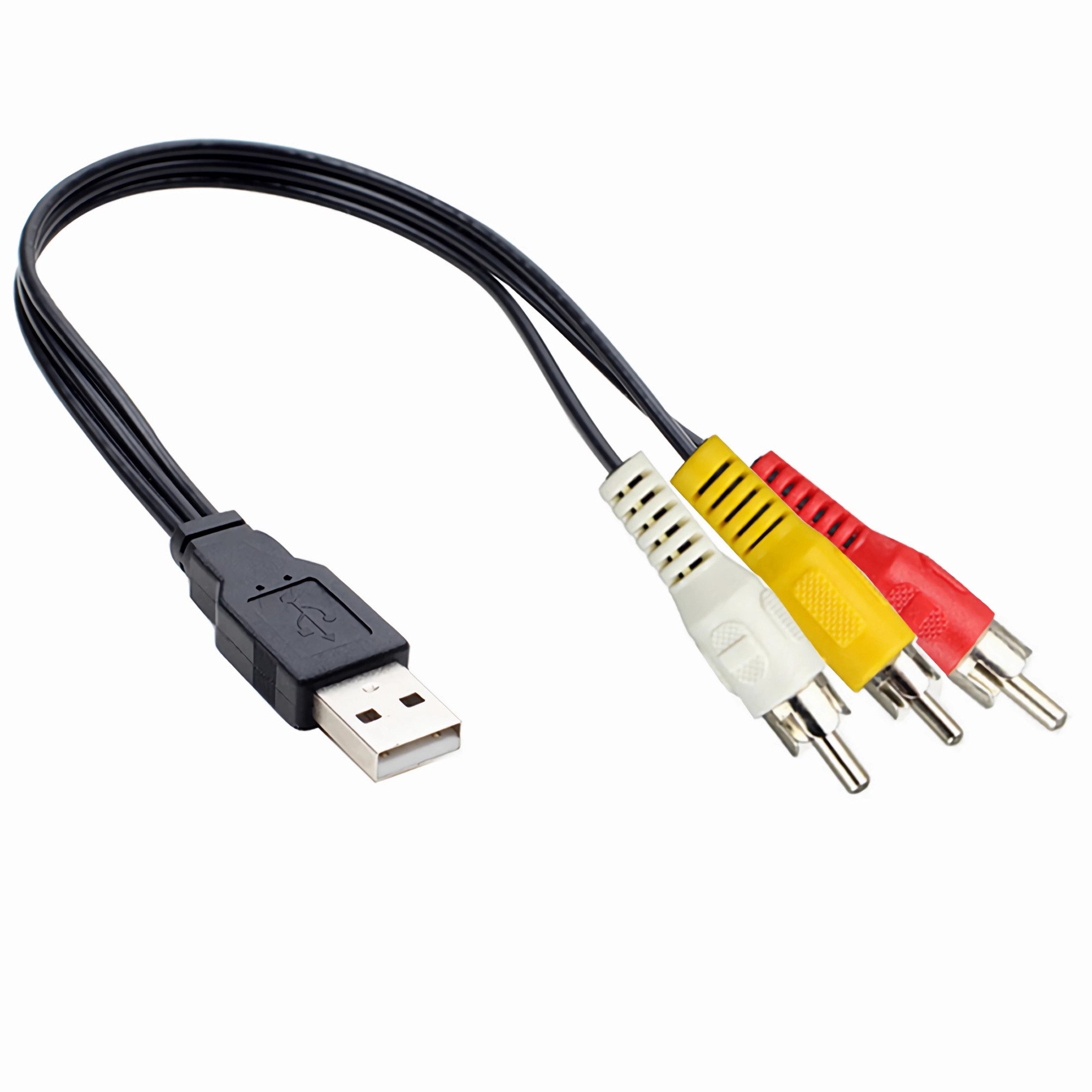 Bolwins G53 USB 2.0 auf Cinch AV Kabel Adapter Audio Video für TV PC Cam 30 cm Audio- & Video-Kabel, USB-A Stecker, Cinch-Stecker (RCA), Cinch (RCA) (30 cm), AV-Adapterkabel für analoge Audio- und Videoübertragung, Plug & Play