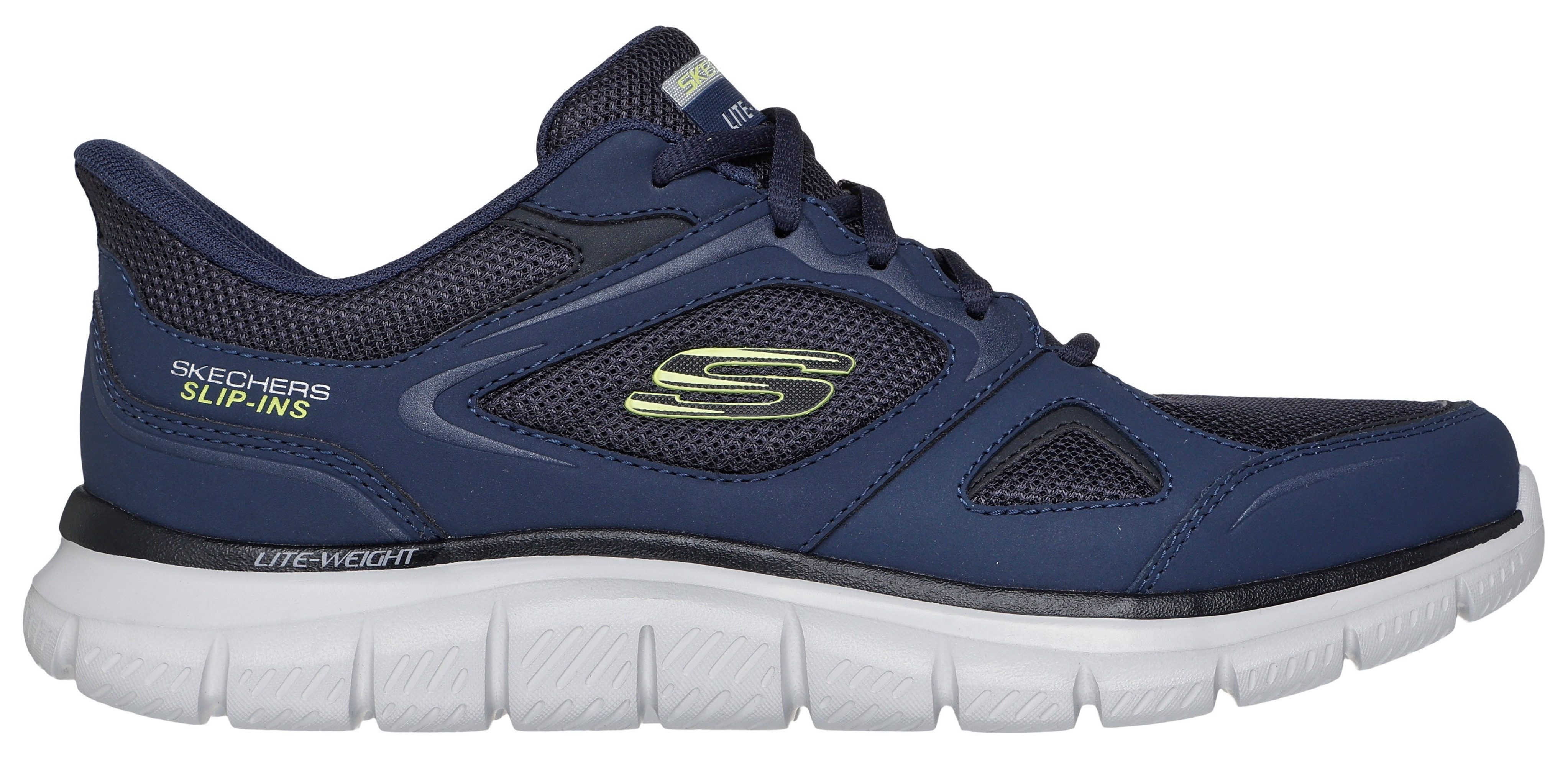 Skechers TRACK Slip-On Sneaker Freizeitschuh, Schnürschuh mit Memory Foam