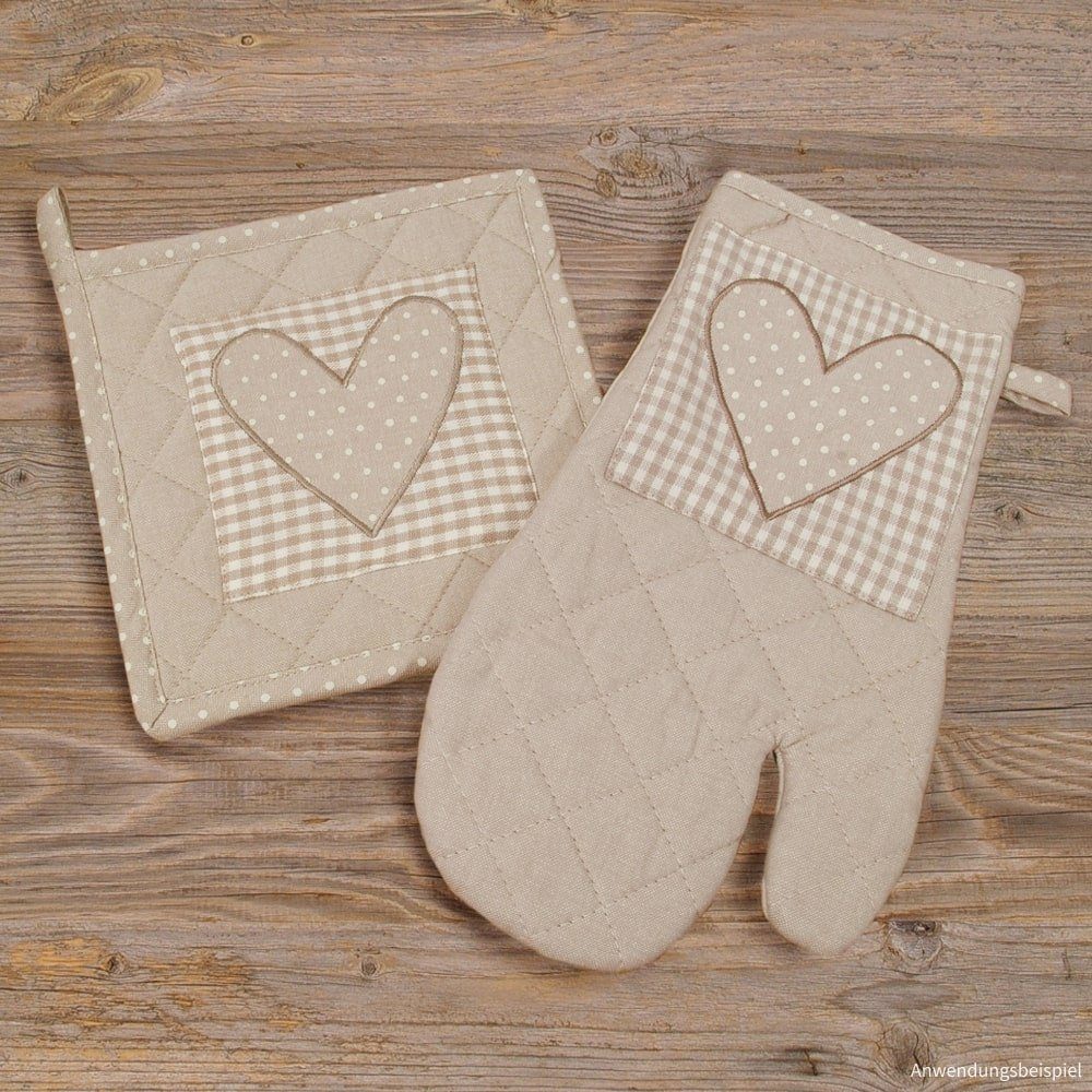 matches21 HOME & HOBBY Topflappen Topflappen Landhaus Premium Punkte Herz K günstig online kaufen