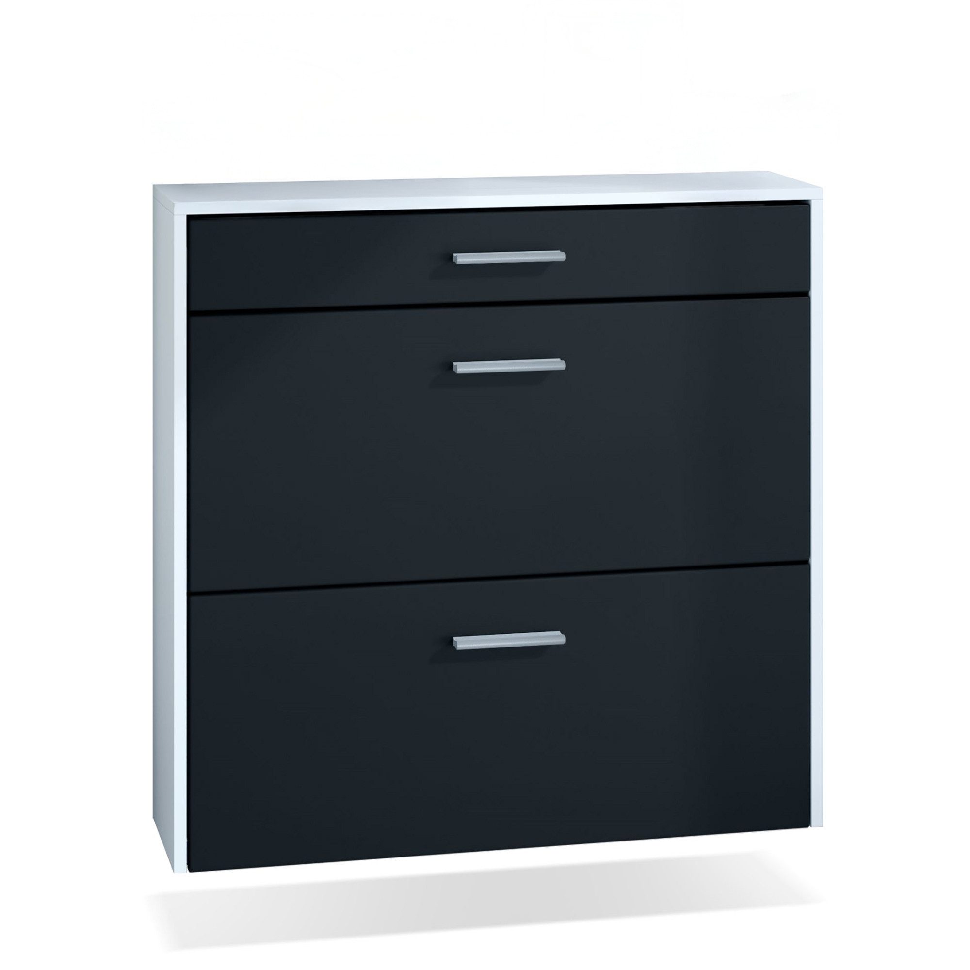 InnoFurn Schuhschrank Roma Air Schuhkipper (hängender Schuhkipper, Weiß matt (89 x 87 x 23 cm) Platzsparender Schuhkipper Flurschrank für Diele Flur Garderobe