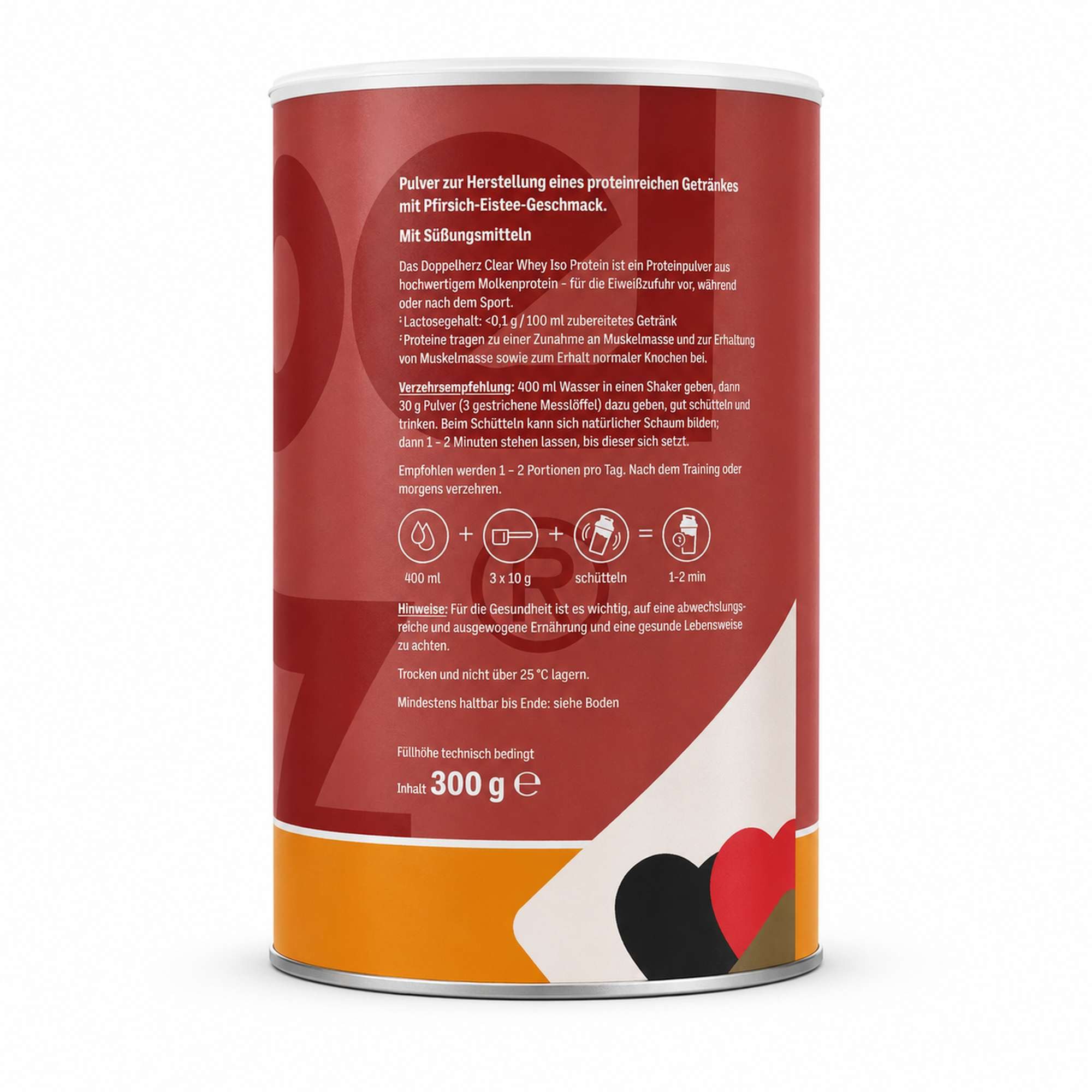 Doppelherz Clear Whey Iso Protein Pfirsich-Eistee Pulver