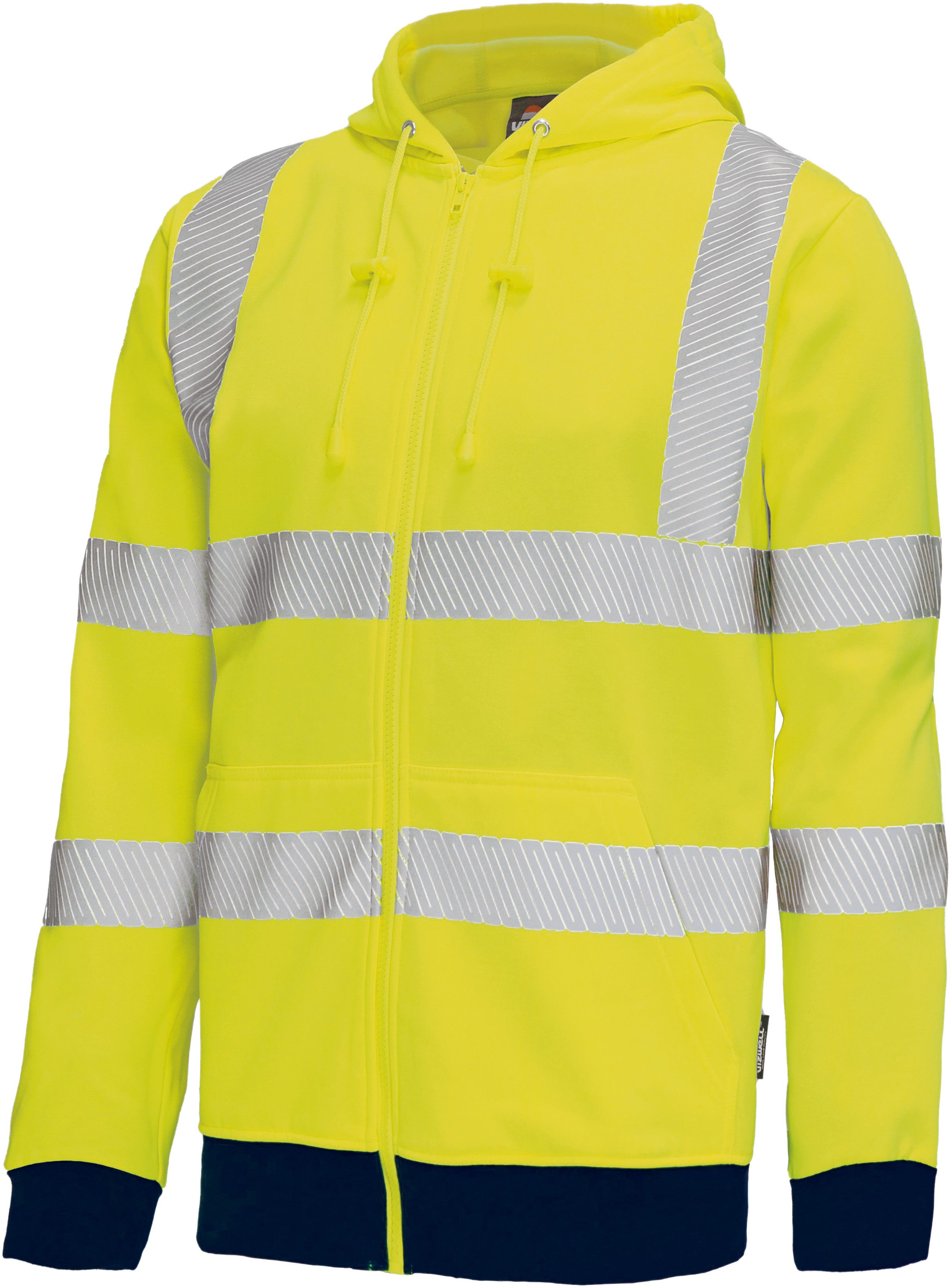 vizwell Sweatjacke Warnschutz Zip-Jacke Zip-Hoodie Kapuzenjacke günstig online kaufen