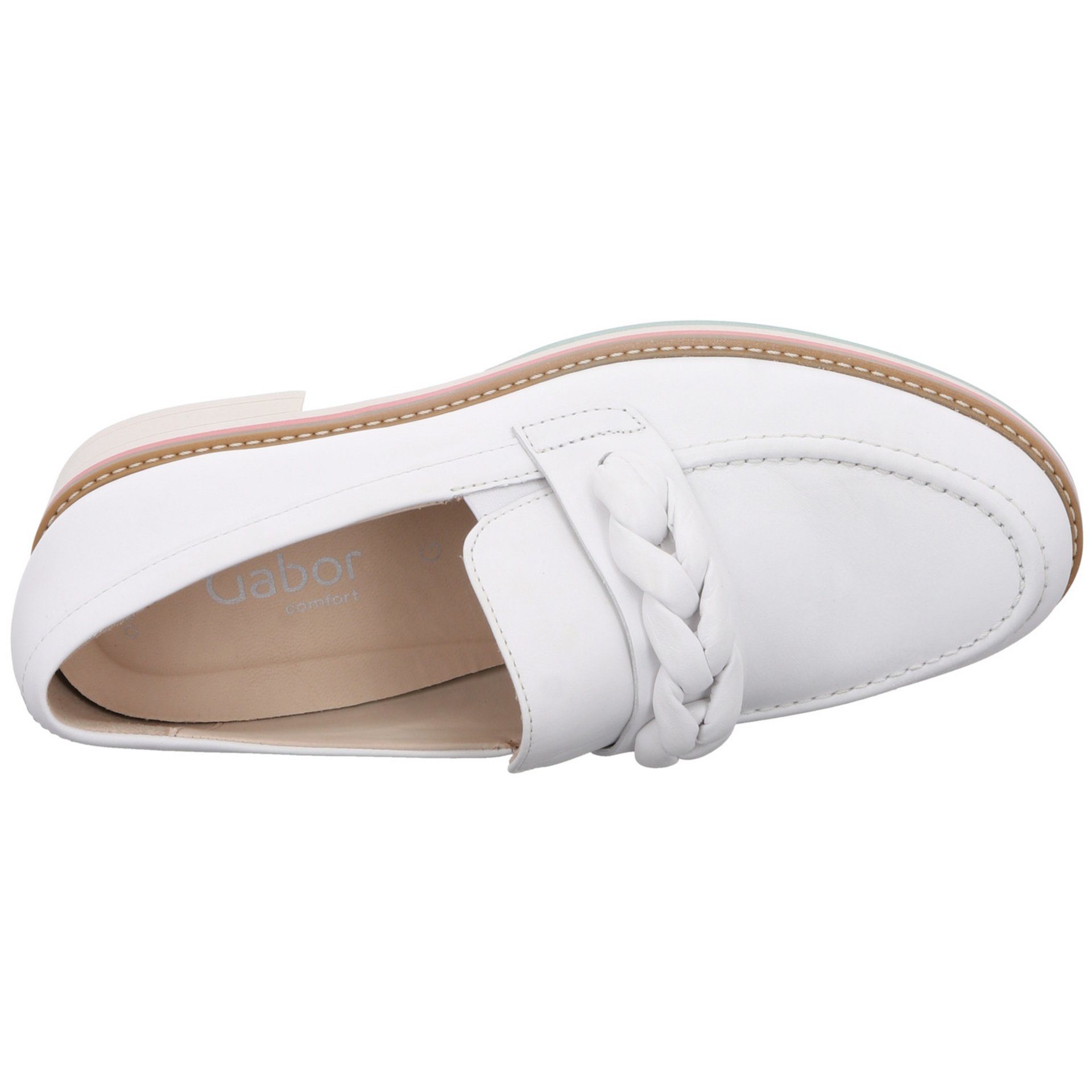 Glattleder / Slipper 50) Schuhe Florenz (weiss Slipper Gabor Weiß Slipper Damen