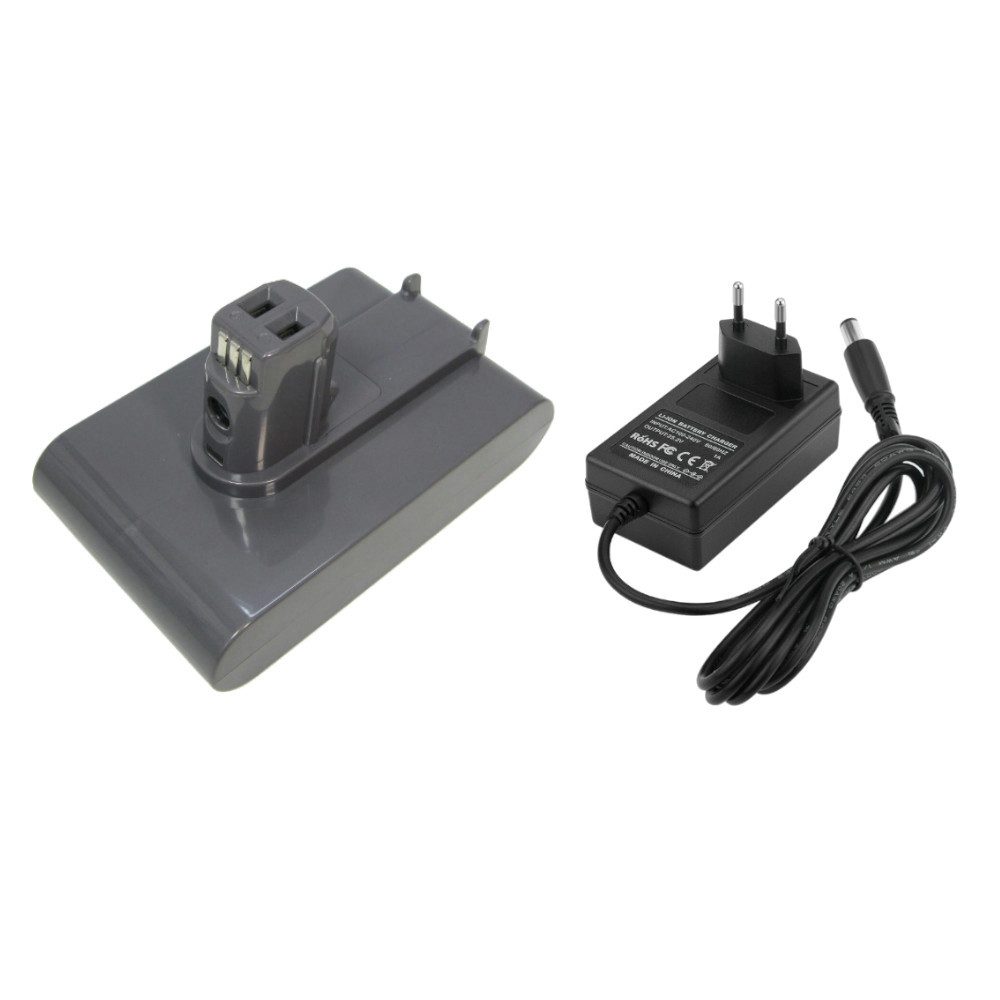 Trade-Shop Set passend für Dyson DC31 DC34 DC35 DC43 DC43H DC44 DC45, Ladegerät + Akku Li-Ion 2000 mAh (22.2 V)