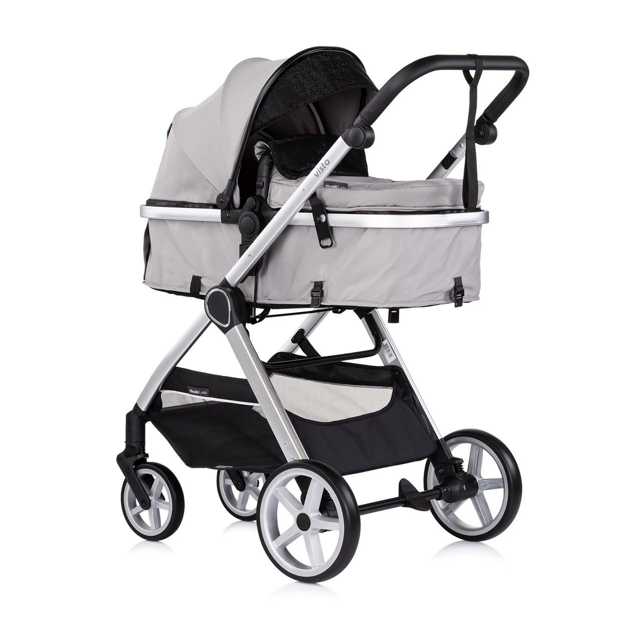 Chipolino Kombi-Kinderwagen Kombikinderwagen 2 in 1 Vista, Wickeltasche, Fußabdeckung, Korb, Gurt