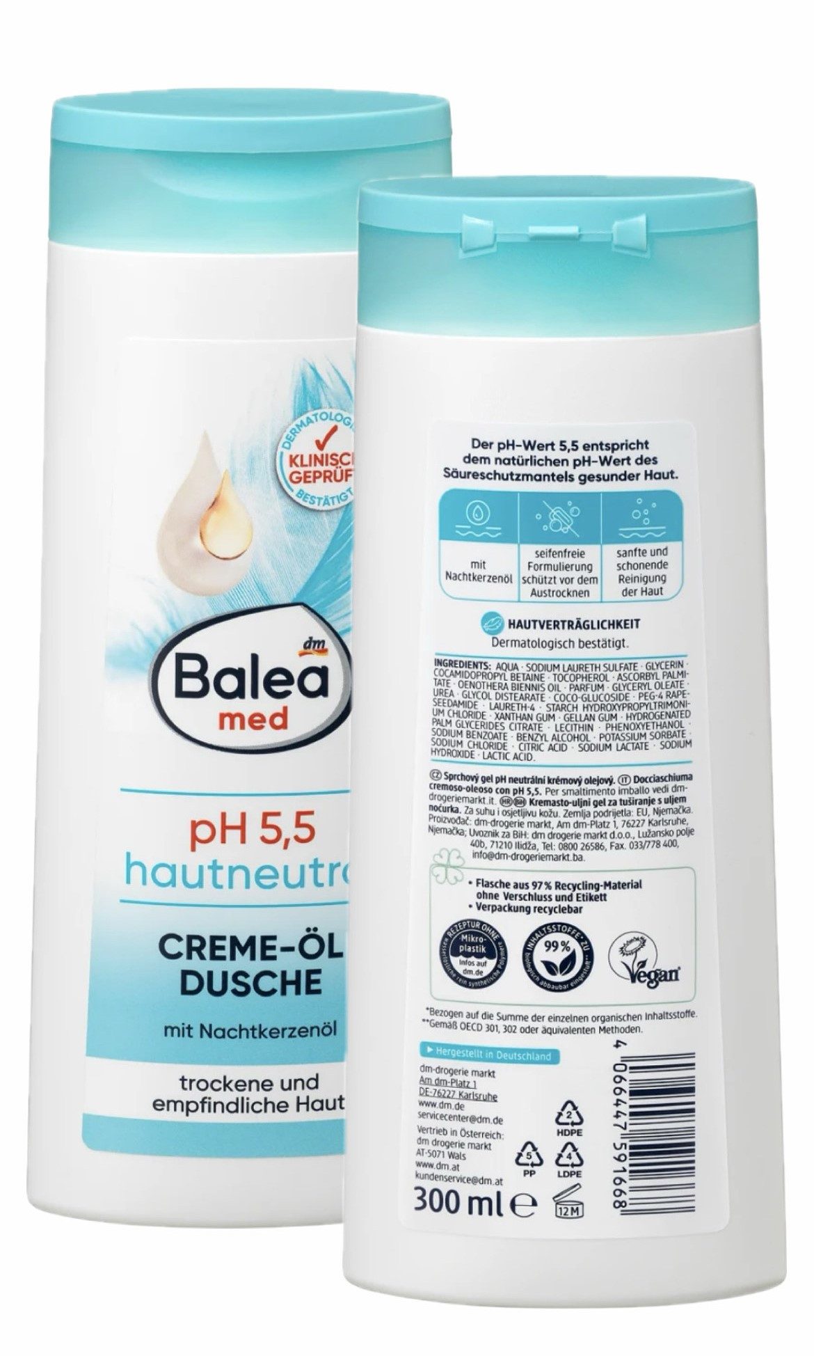 dm-drogerie markt GmbH & Co. KG Duschgel pH 5,5 Hautneutral Creme-Öl Dusche - Balea MED 3 x 300 ml, Duschgel, Balea